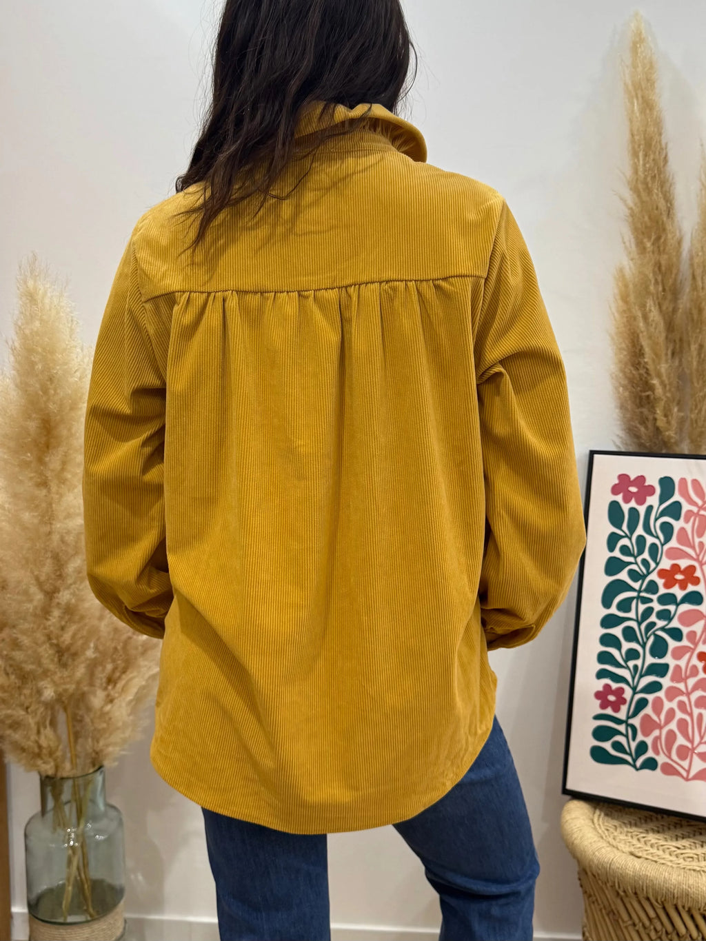 Chemise Victorine Velour Jaune Moutarde Le Vestiaire de Charline
