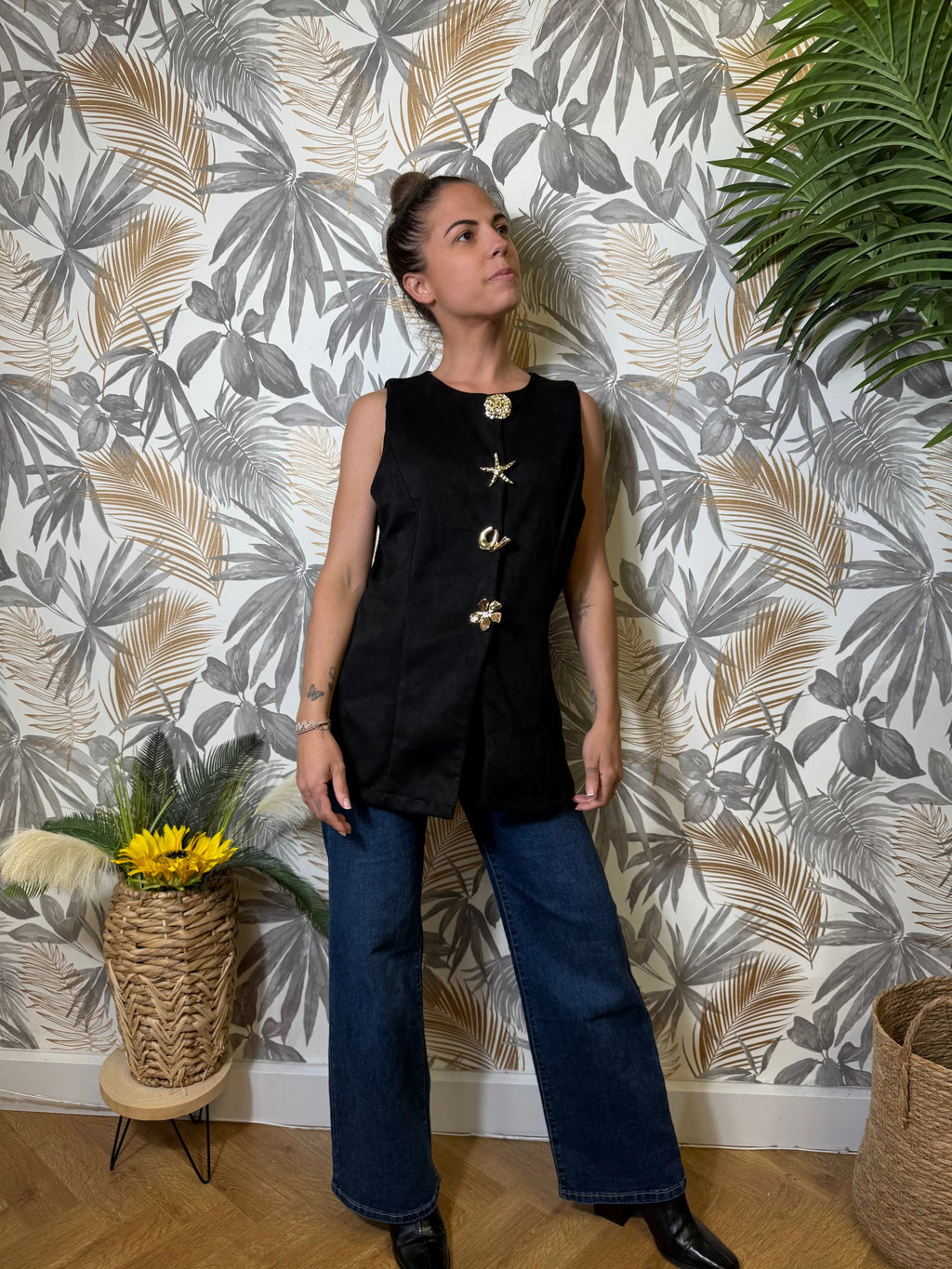 Top coquillage noir Le Vestiaire de Charline