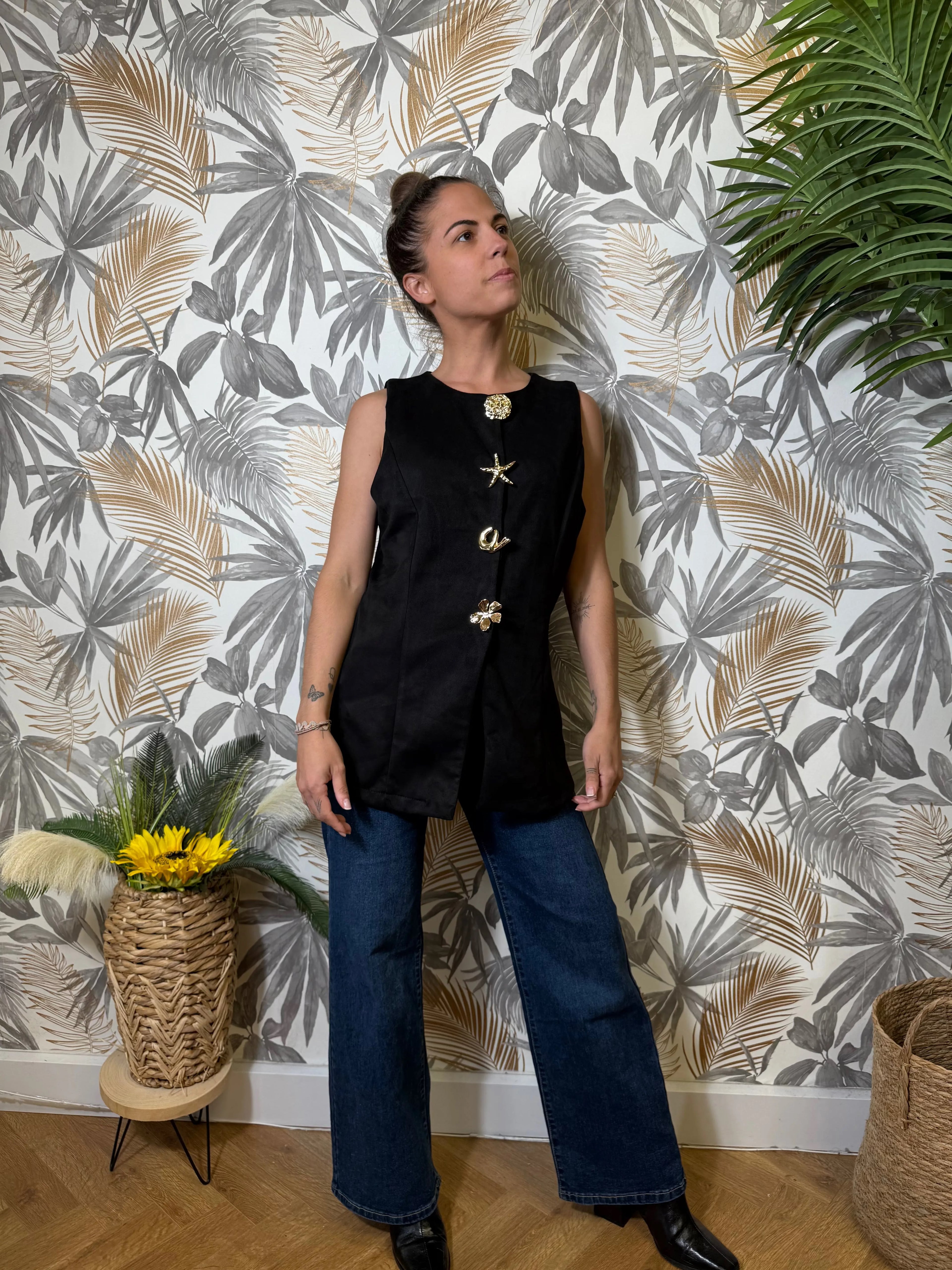 Top coquillage noir Le Vestiaire de Charline