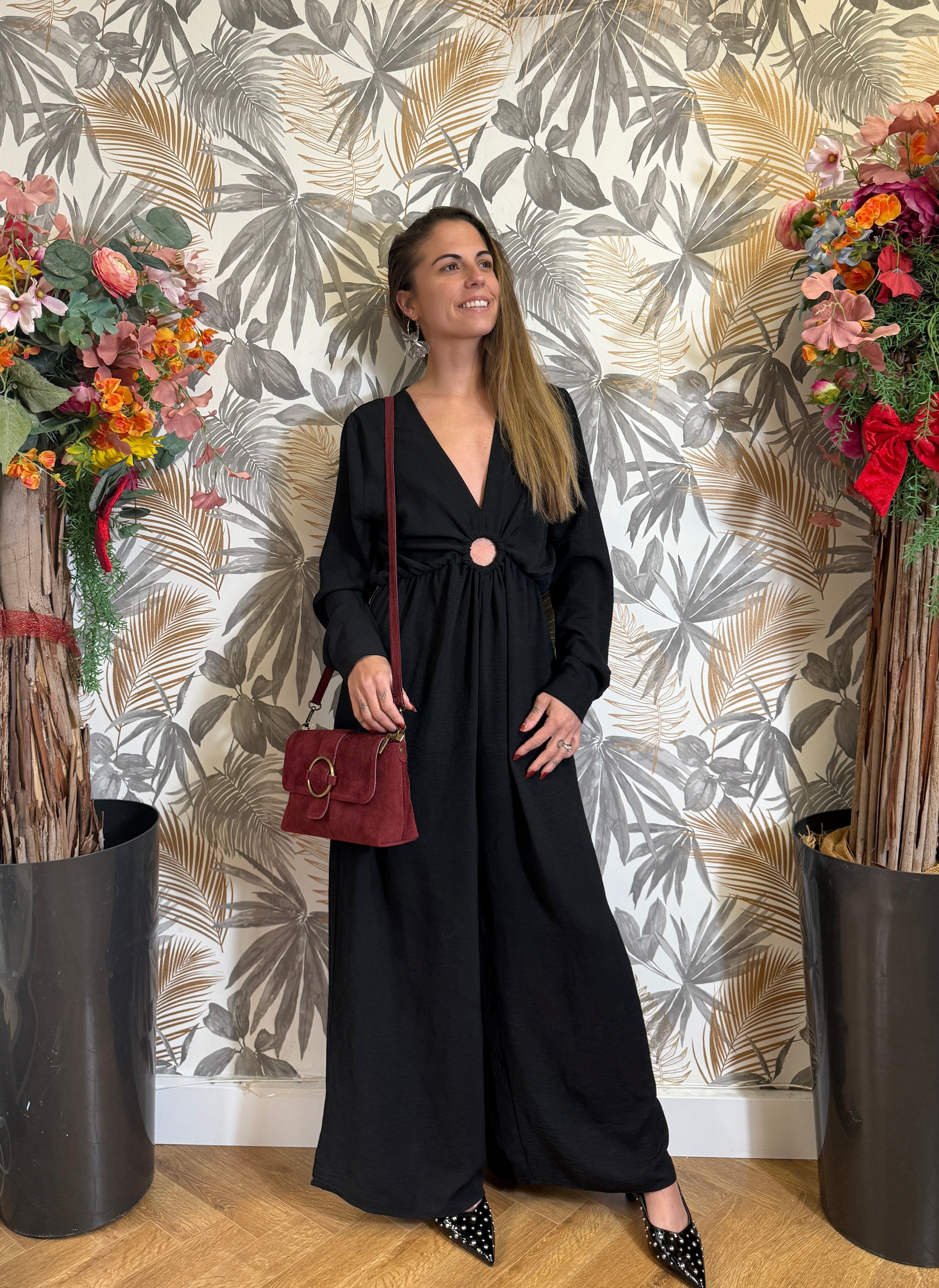 Combinaison noire à anneau central – Style chic et intemporel Le Vestiaire de Charline