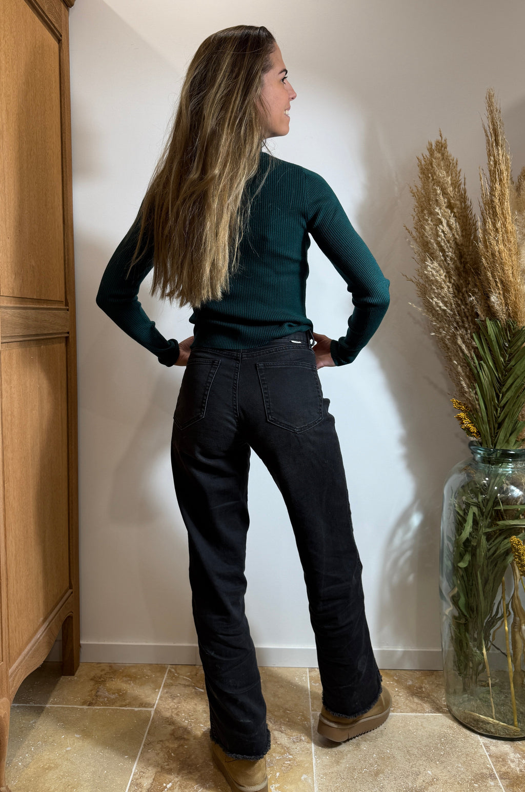 Pull court vert émeraude – Col roulé Le Vestiaire de Charline