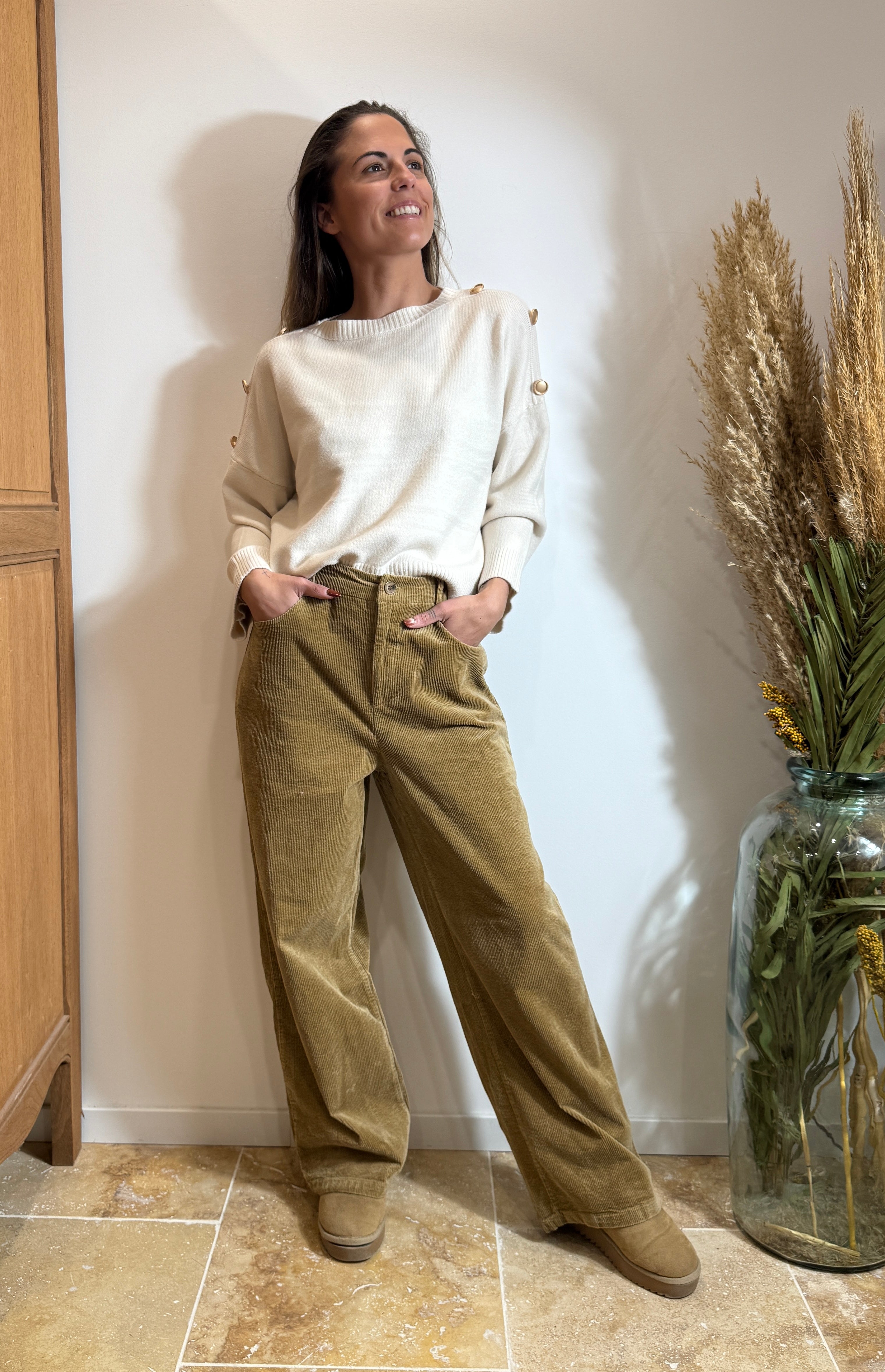 Pantalon velours Camel – 100% coton Le Vestiaire de Charline