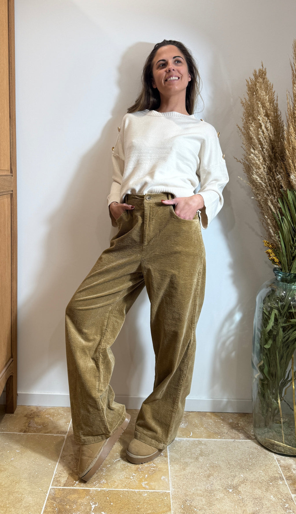 Pantalon velours Camel – 100% coton Le Vestiaire de Charline