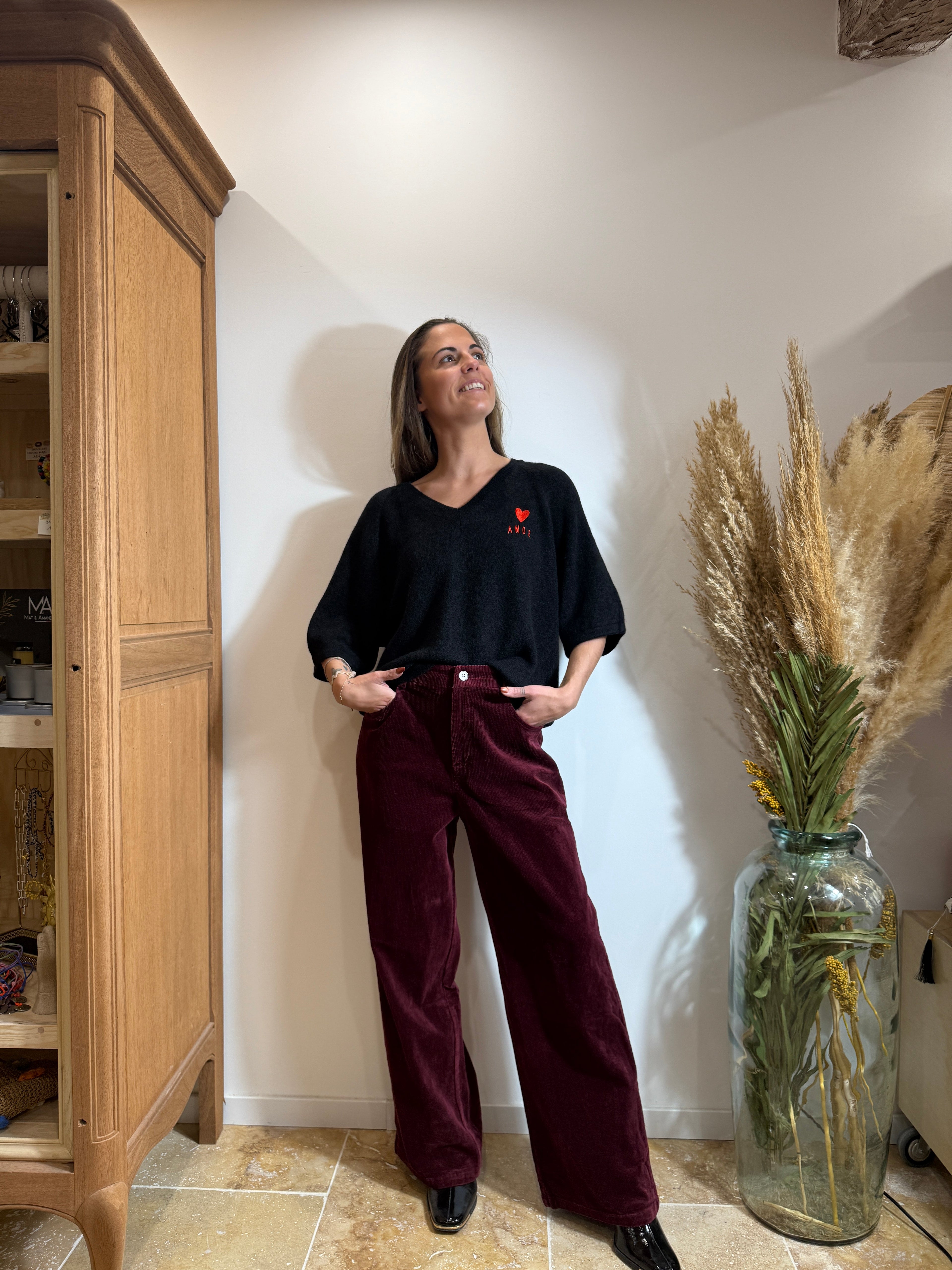 Pantalon velours Bordeaux – 100% coton Le Vestiaire de Charline