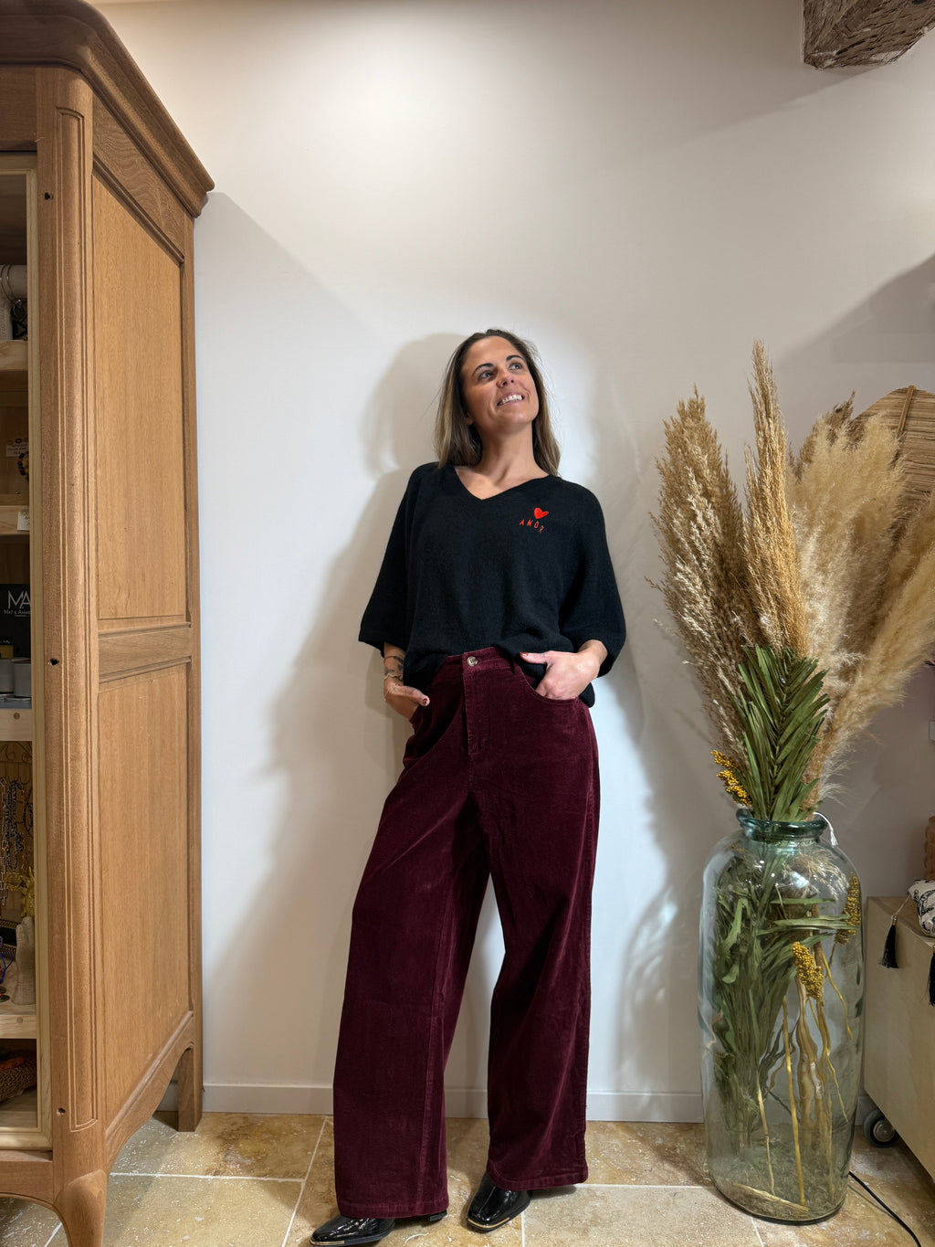 Pantalon velours Bordeaux – 100% coton Le Vestiaire de Charline