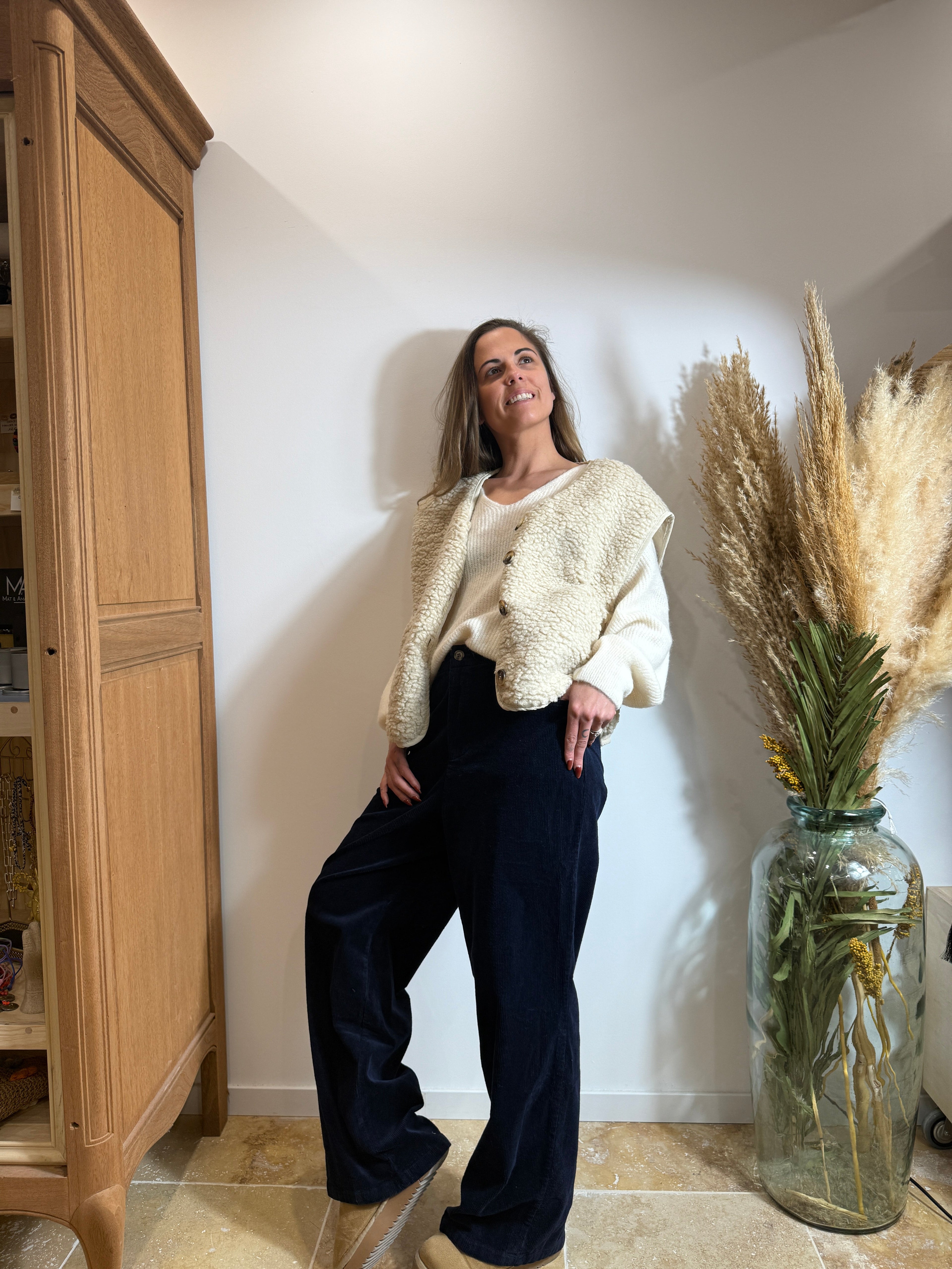 Pantalon velours Bleu Marine – 100% coton Le Vestiaire de Charline
