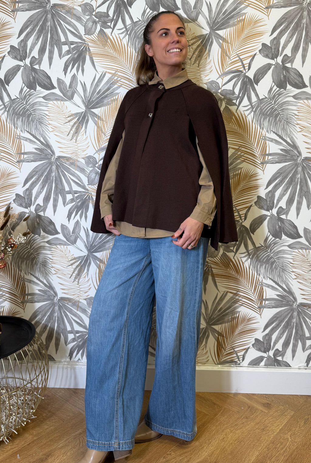 Poncho Cape Élégance – Chocolat Intense Le Vestiaire de Charline