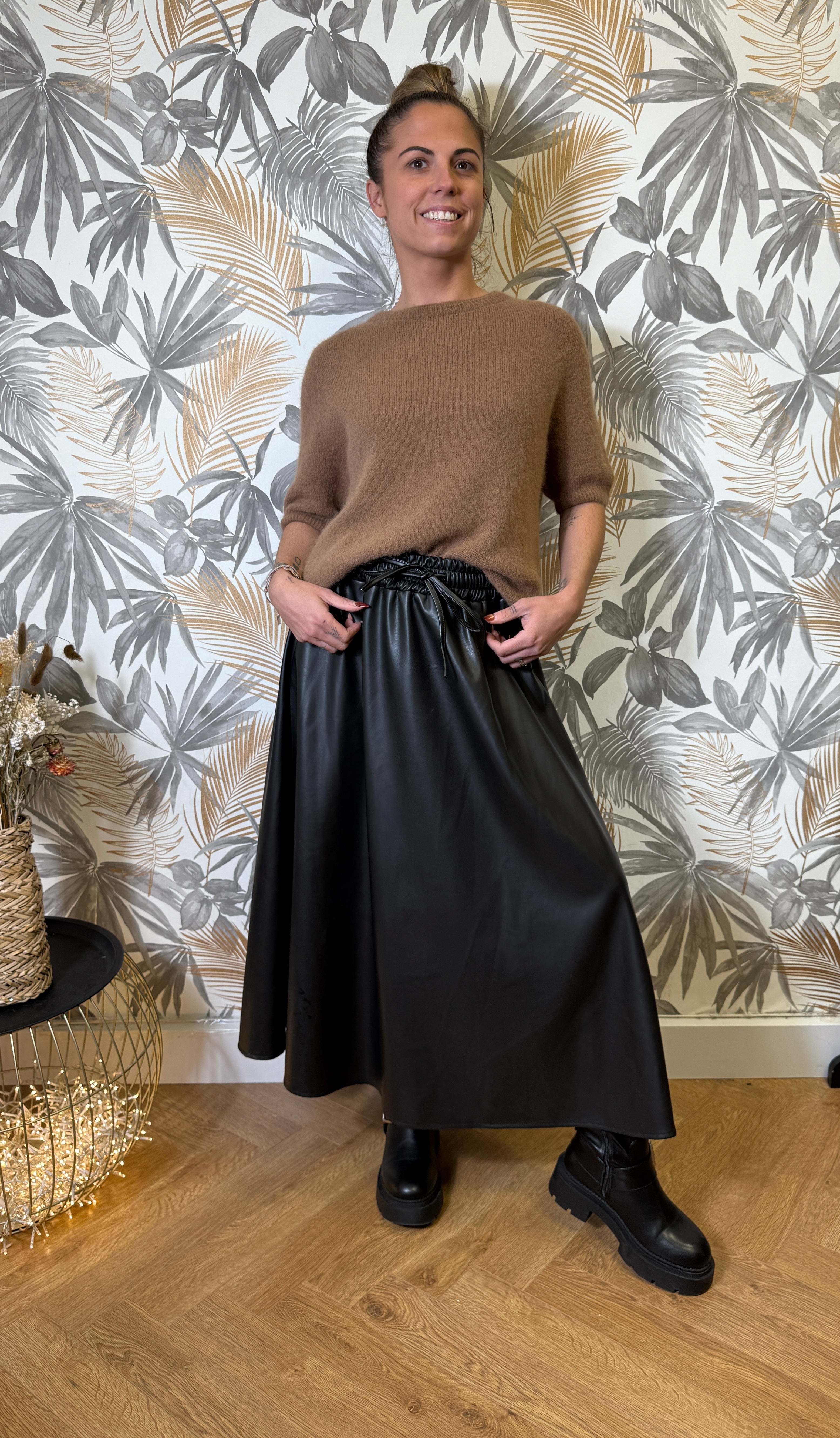 Jupe Longue Simili Cuir – Noir Le Vestiaire de Charline