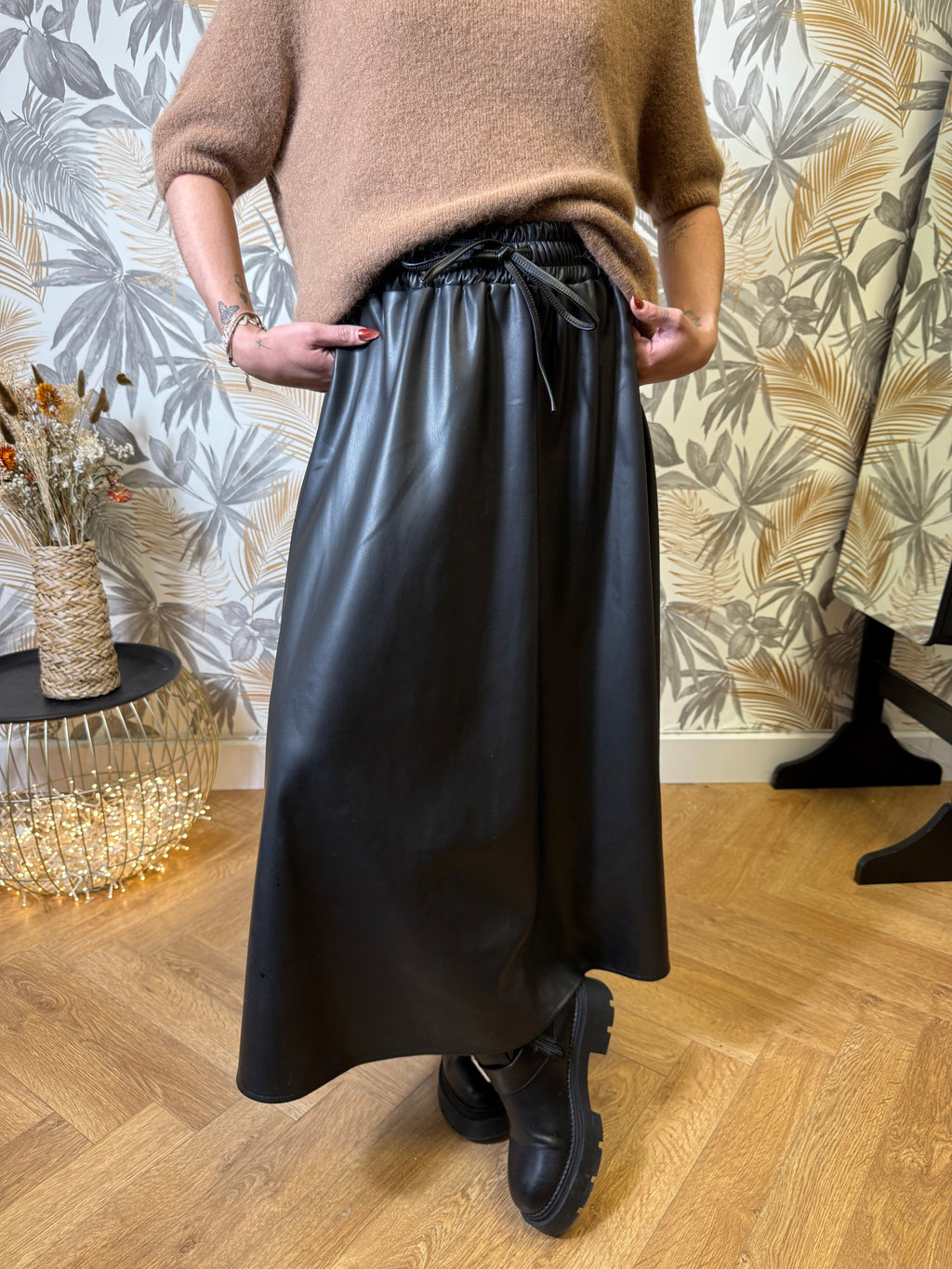 Jupe Longue Simili Cuir – Noir Le Vestiaire de Charline