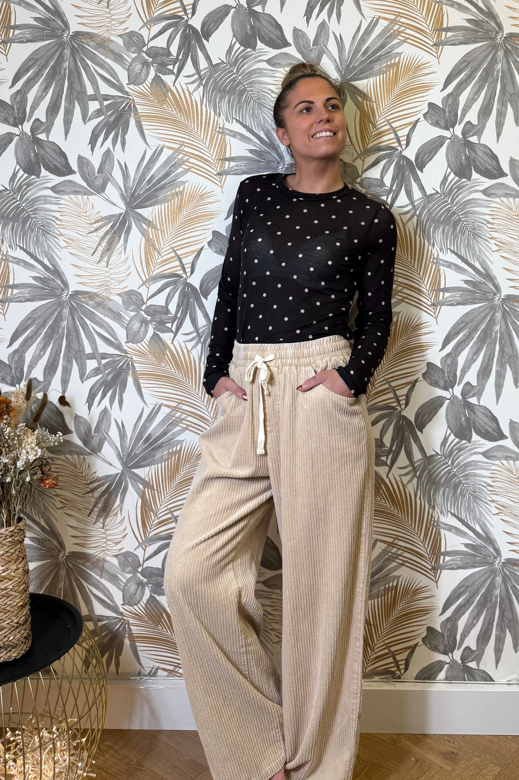 Haut Finesse Pois – Noir (Made in Italy) Le Vestiaire de Charline