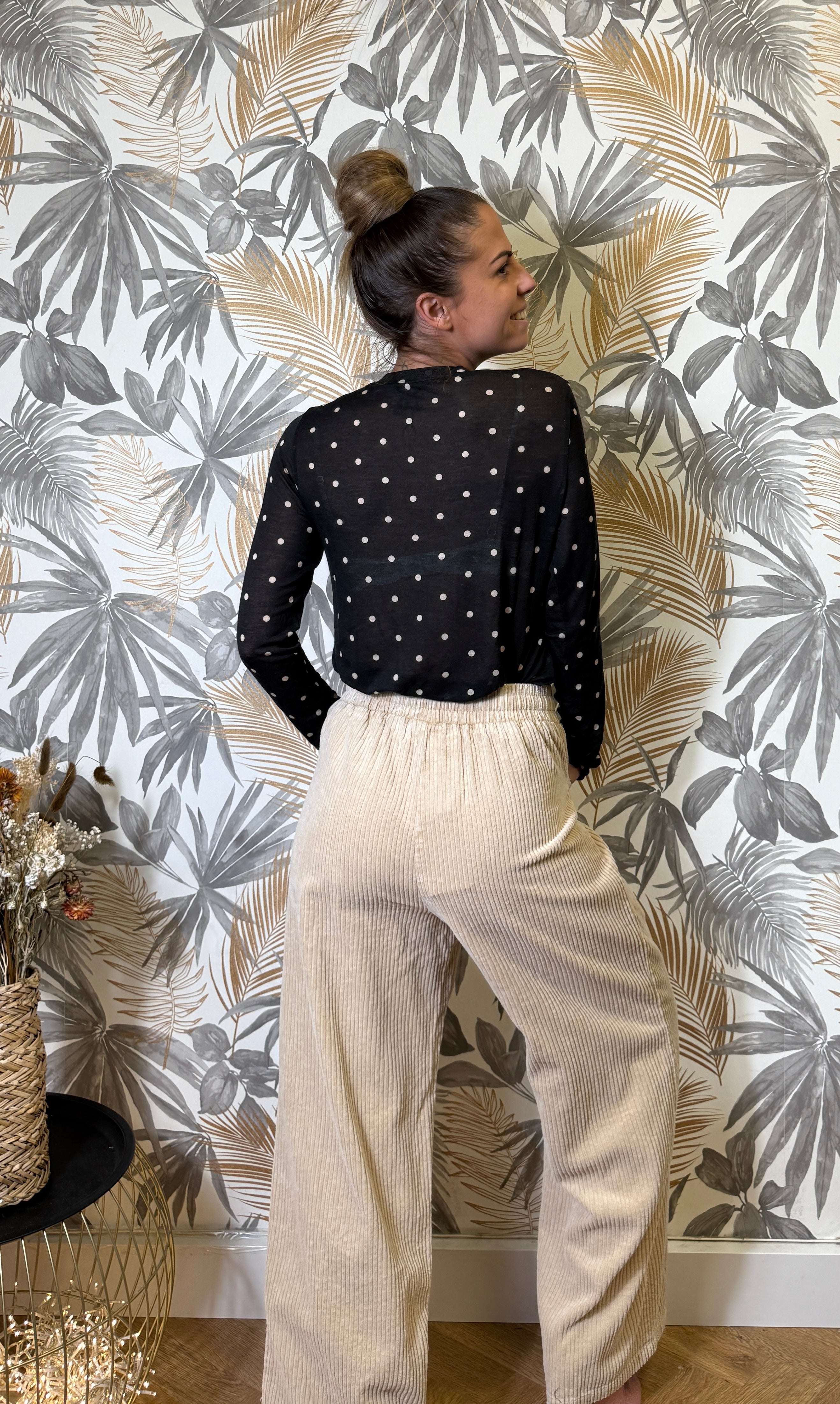 Haut Finesse Pois – Noir (Made in Italy) Le Vestiaire de Charline