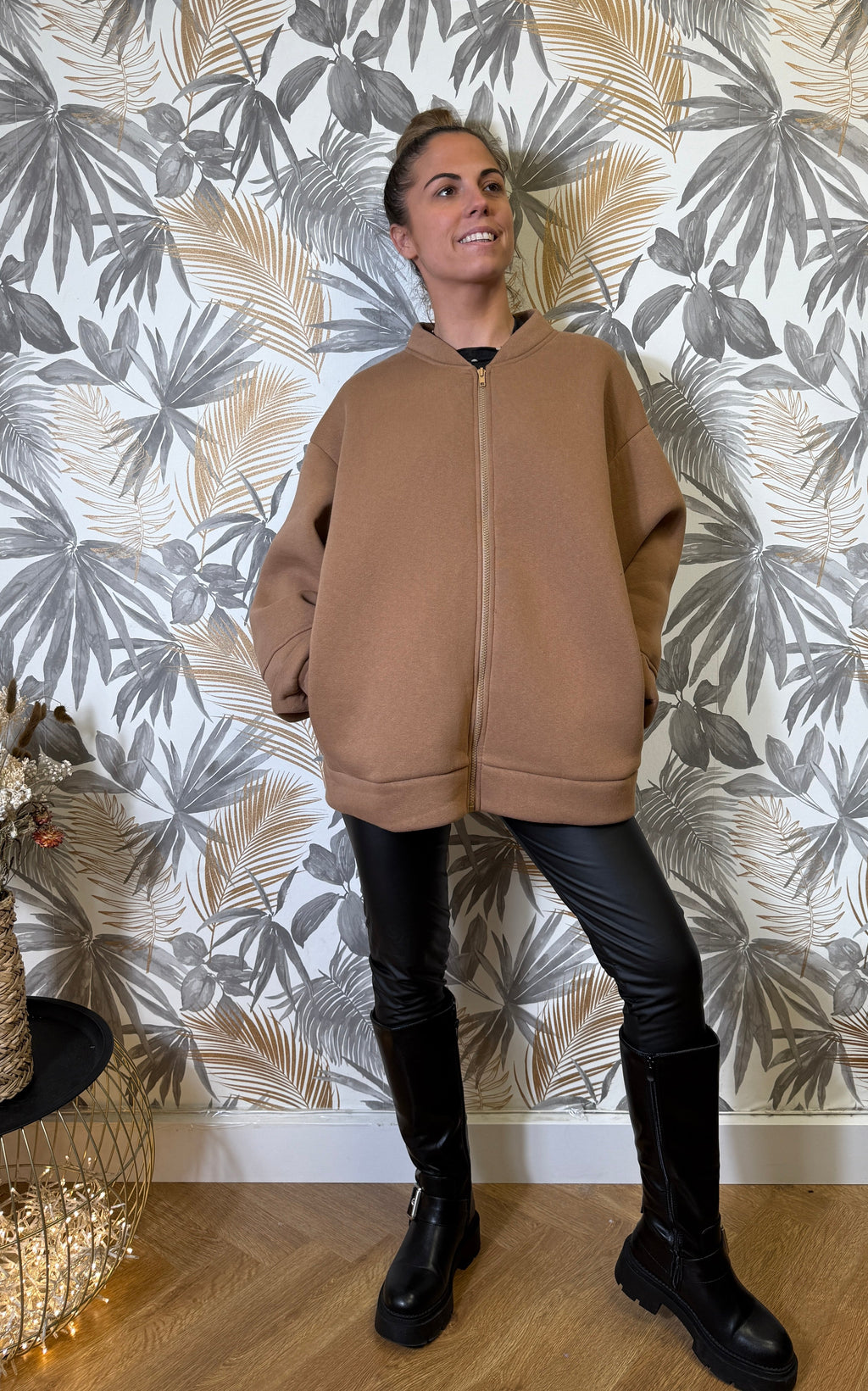 Veste Love Oversize – Camel & Blanc Le Vestiaire de Charline