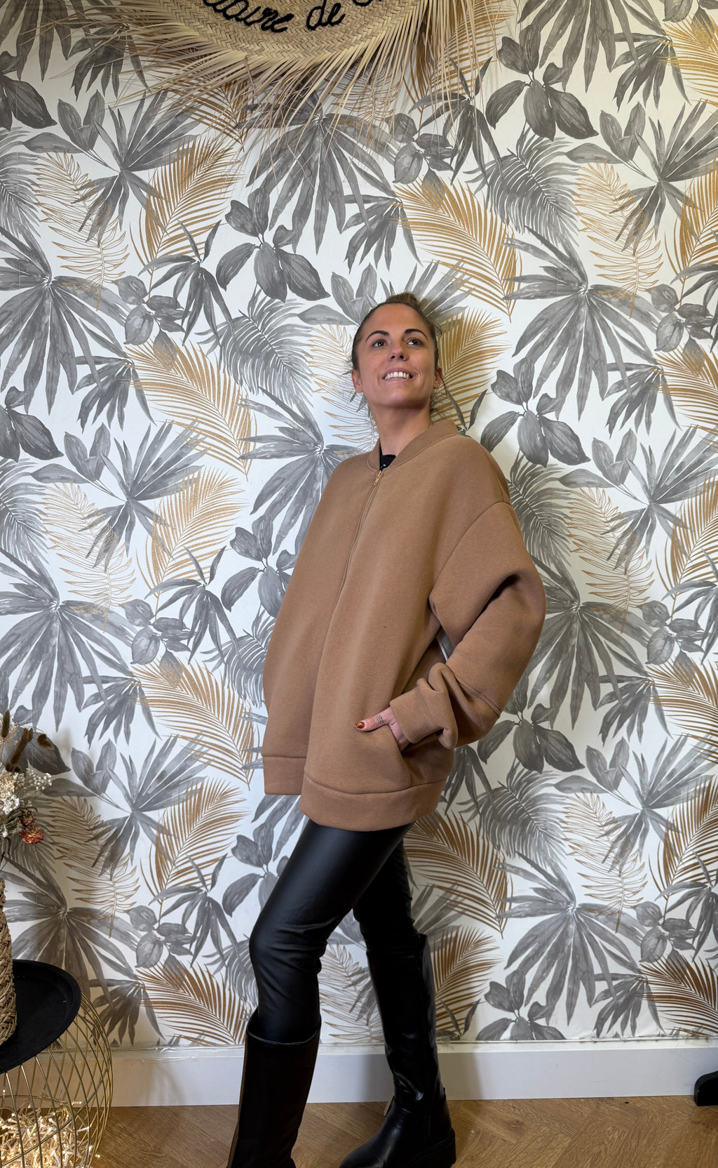 Veste Love Oversize – Camel & Blanc Le Vestiaire de Charline