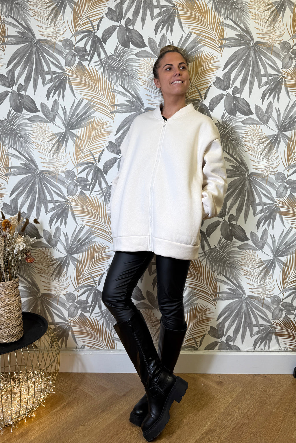 Veste Love Oversize – Crème & Chocolat Le Vestiaire de Charline