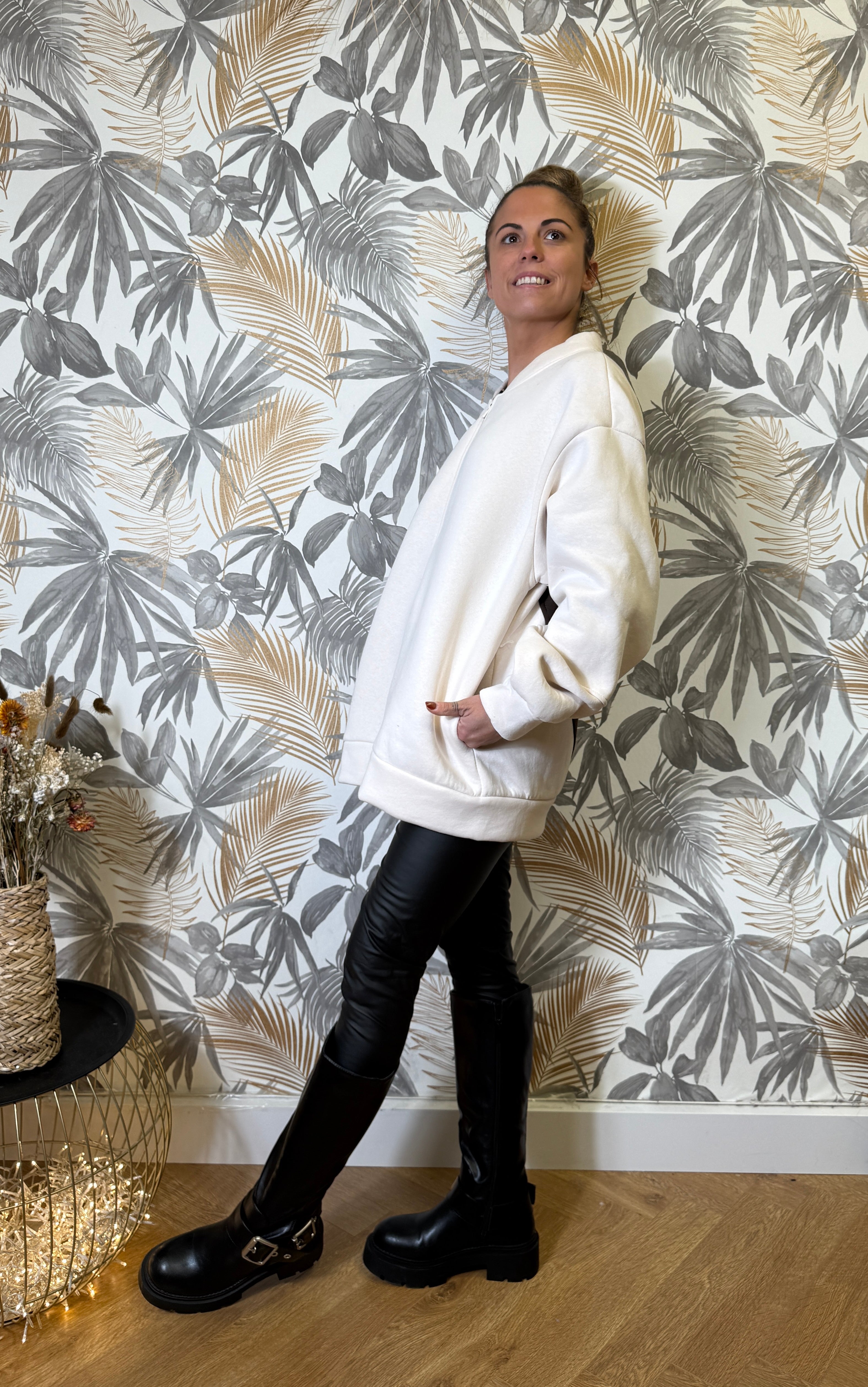 Veste Love Oversize – Crème & Chocolat Le Vestiaire de Charline