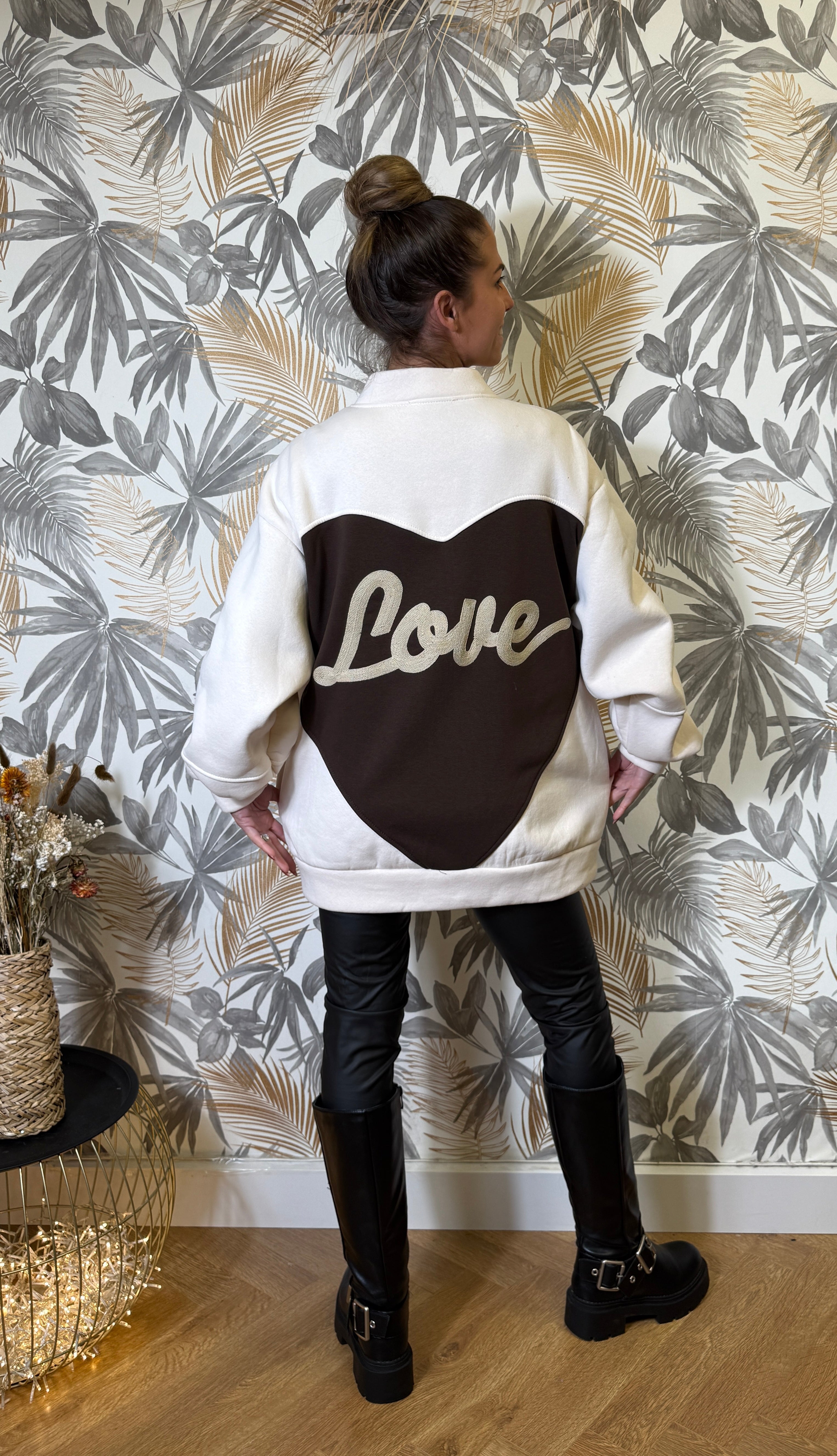 Veste Love Oversize – Crème & Chocolat Le Vestiaire de Charline