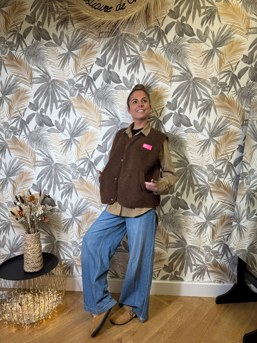 Gilet Sans Manches Teddy – Marron Le Vestiaire de Charline