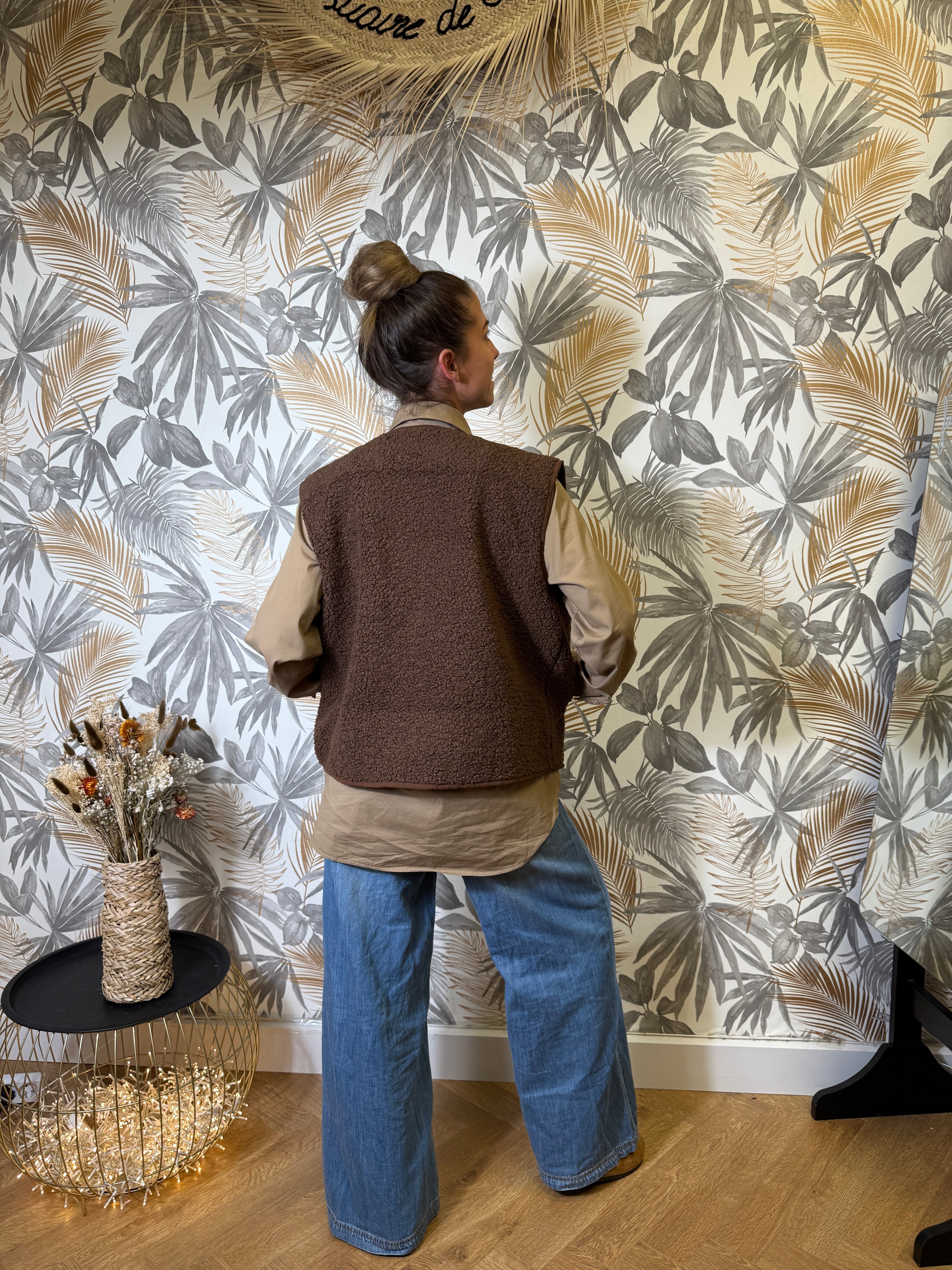 Gilet Sans Manches Teddy – Marron Le Vestiaire de Charline