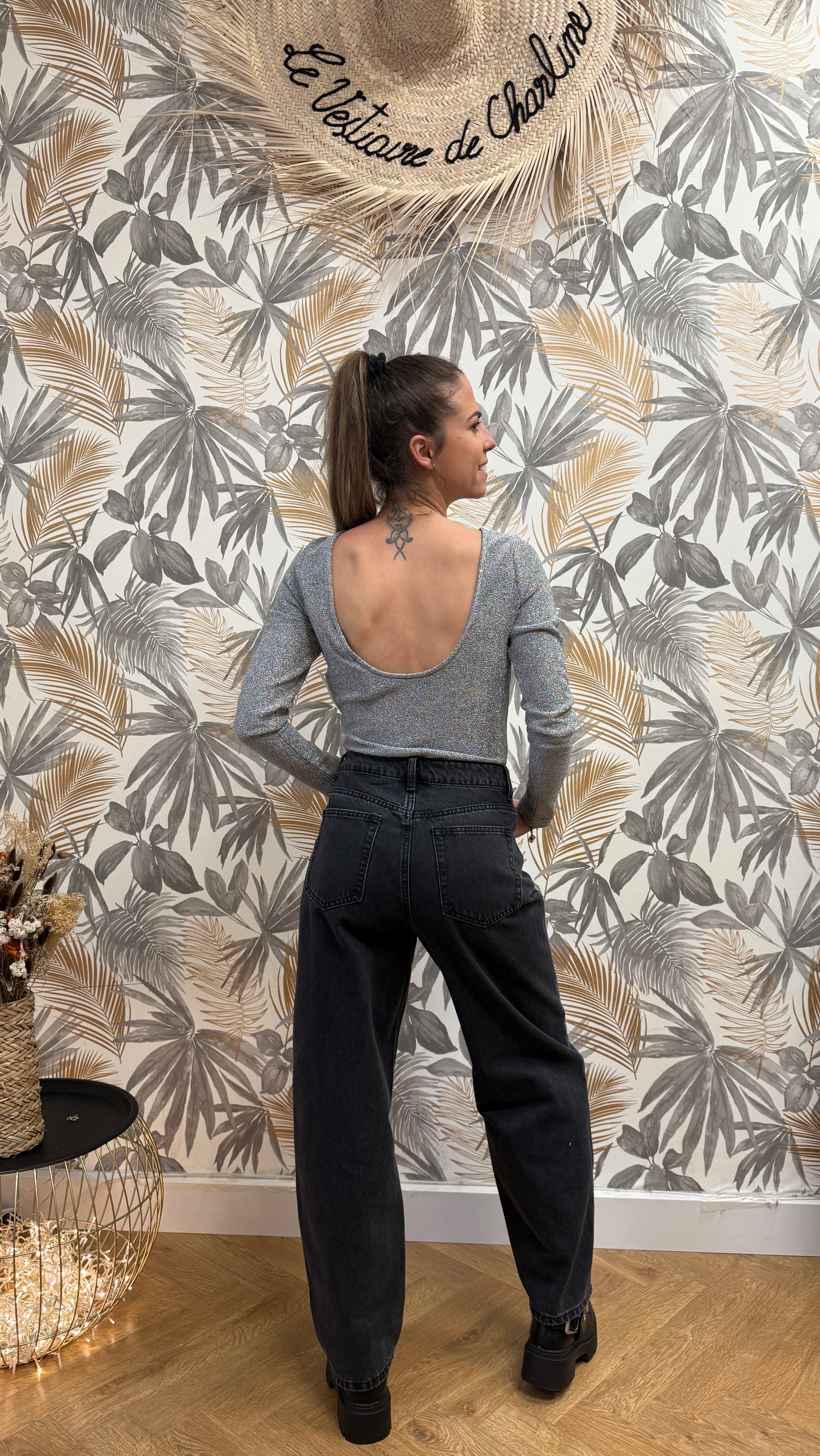 Pull pailleté argent – Maille douce et lumineuse Le Vestiaire de Charline