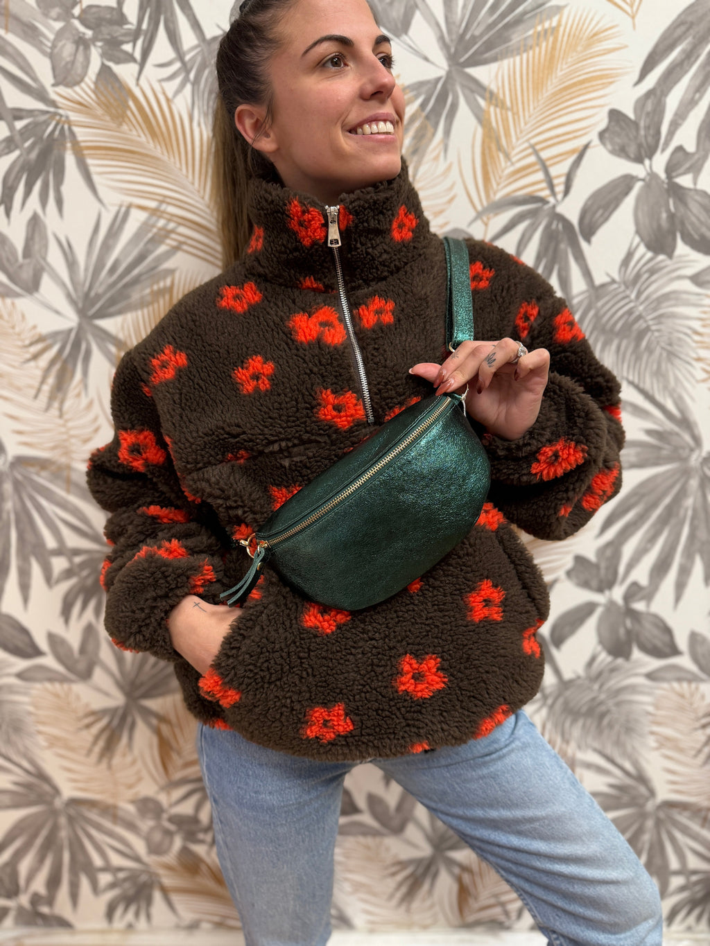 Sac Banane – Vert Émeraude (100% Cuir) Le Vestiaire de Charline