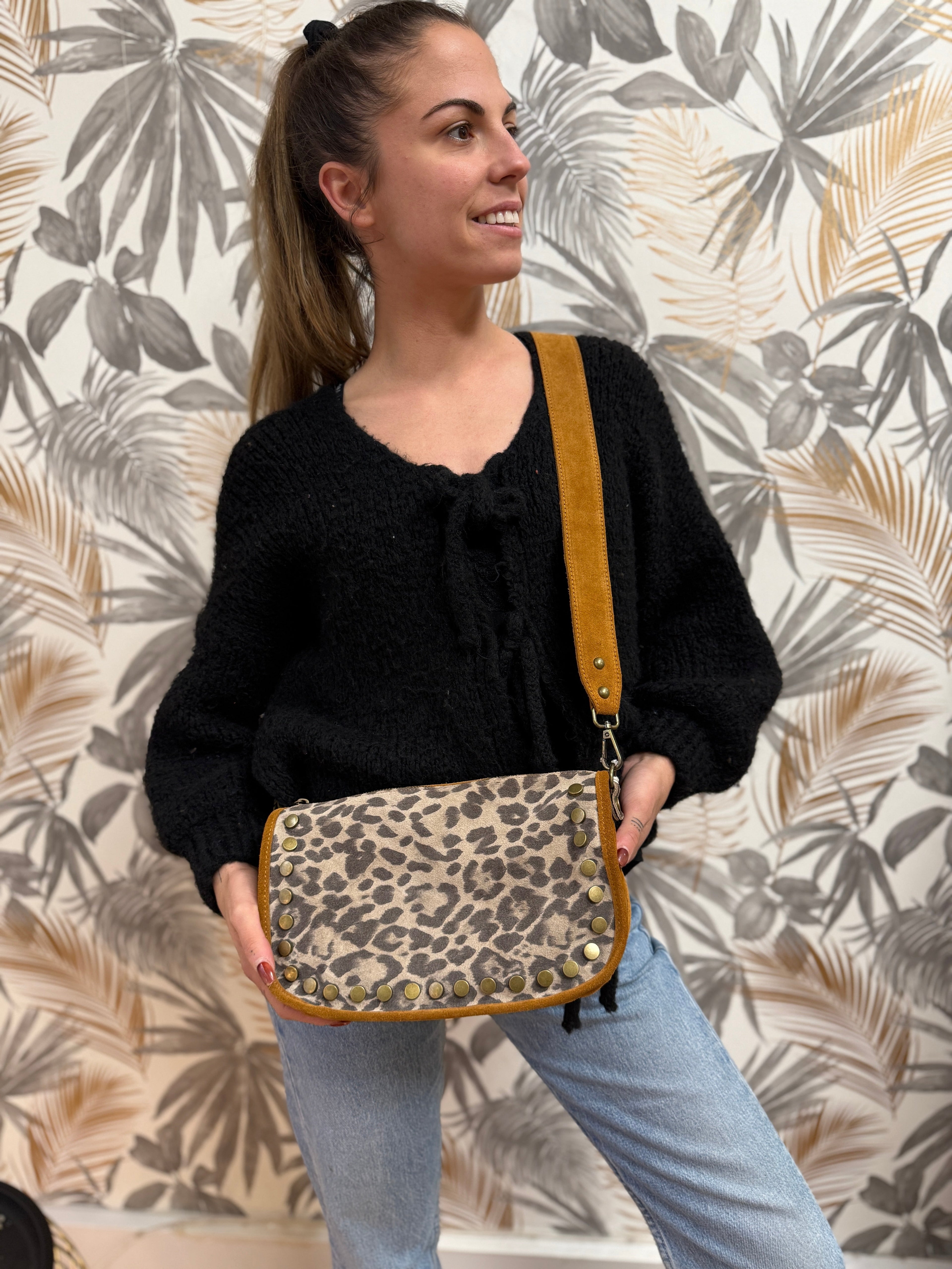 Sac Léopard avec Anse – 100% Cuir Le Vestiaire de Charline