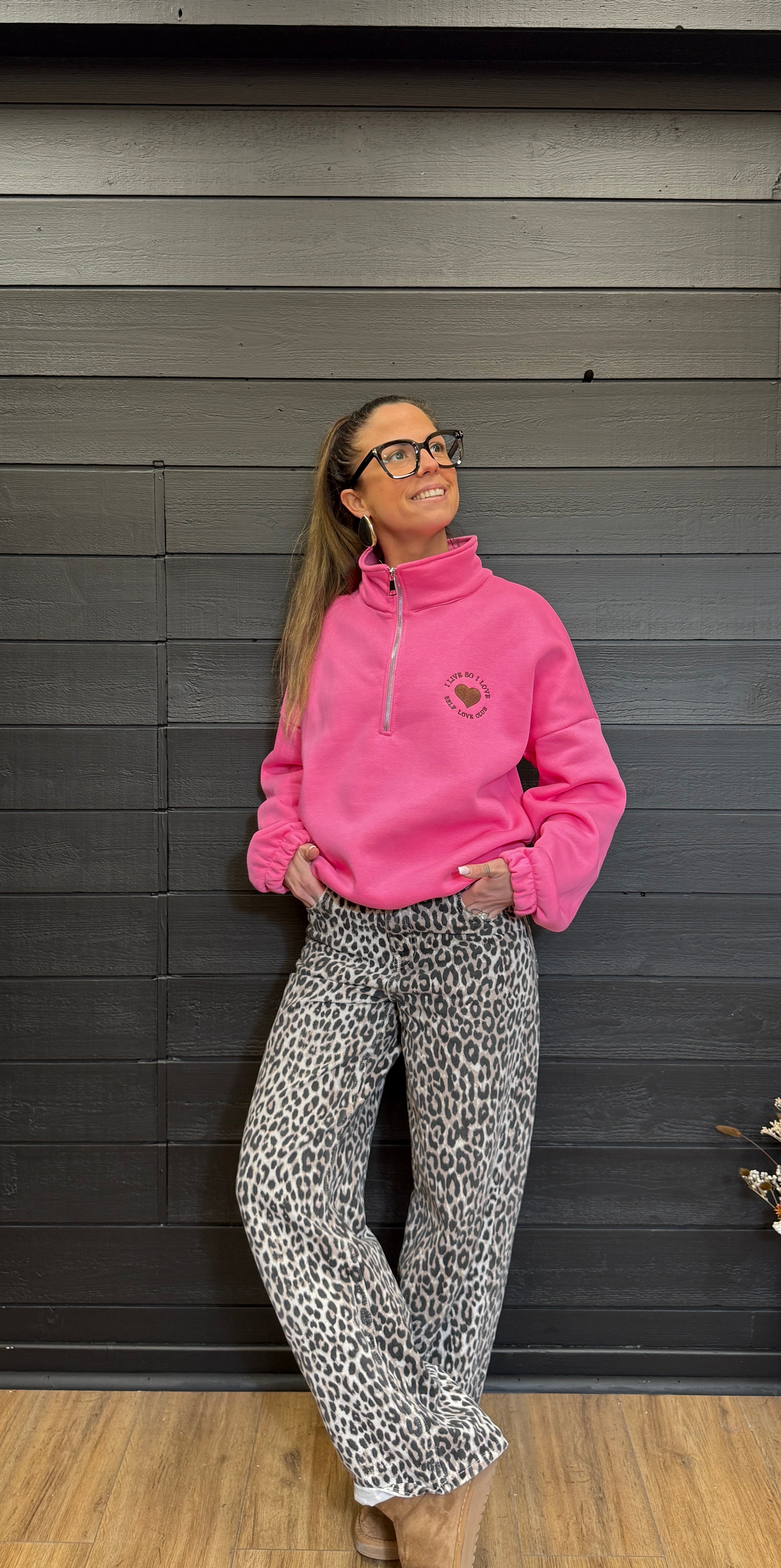 Sweat rose col zippé – style casual et tendance Le Vestiaire de Charline