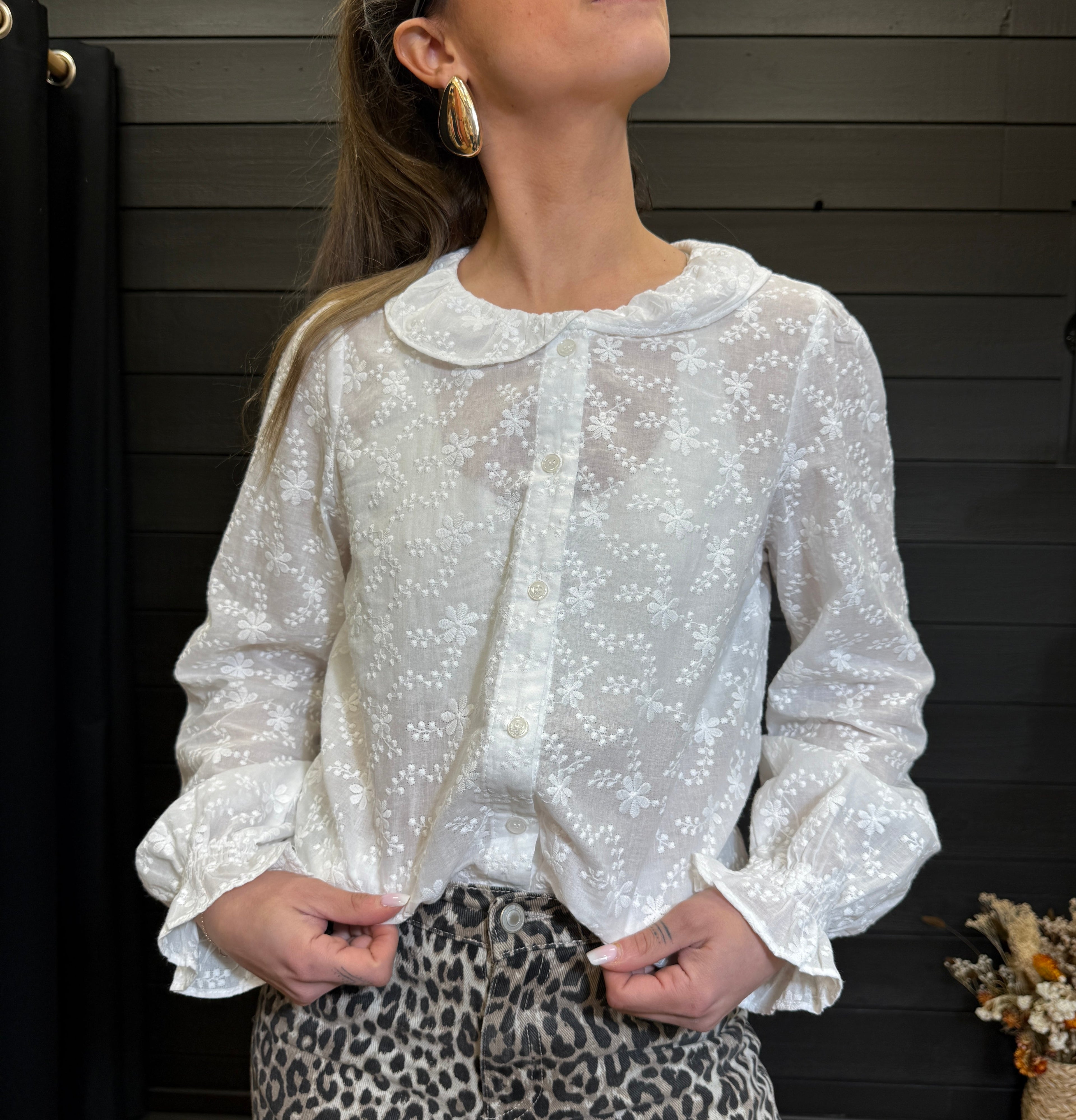 Chemise blanche brodée – coton naturel Le Vestiaire de Charline