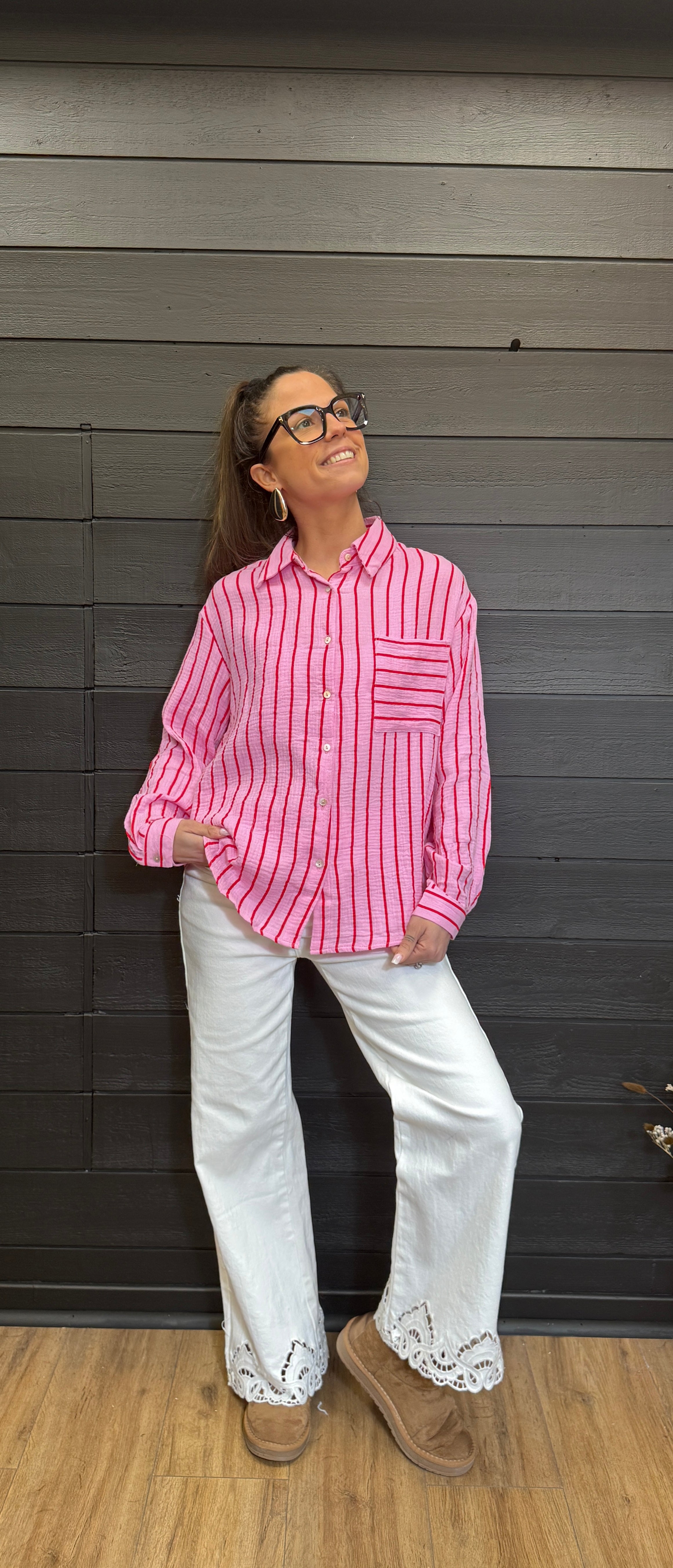Chemise rayée rose – style marinière moderne Le Vestiaire de Charline