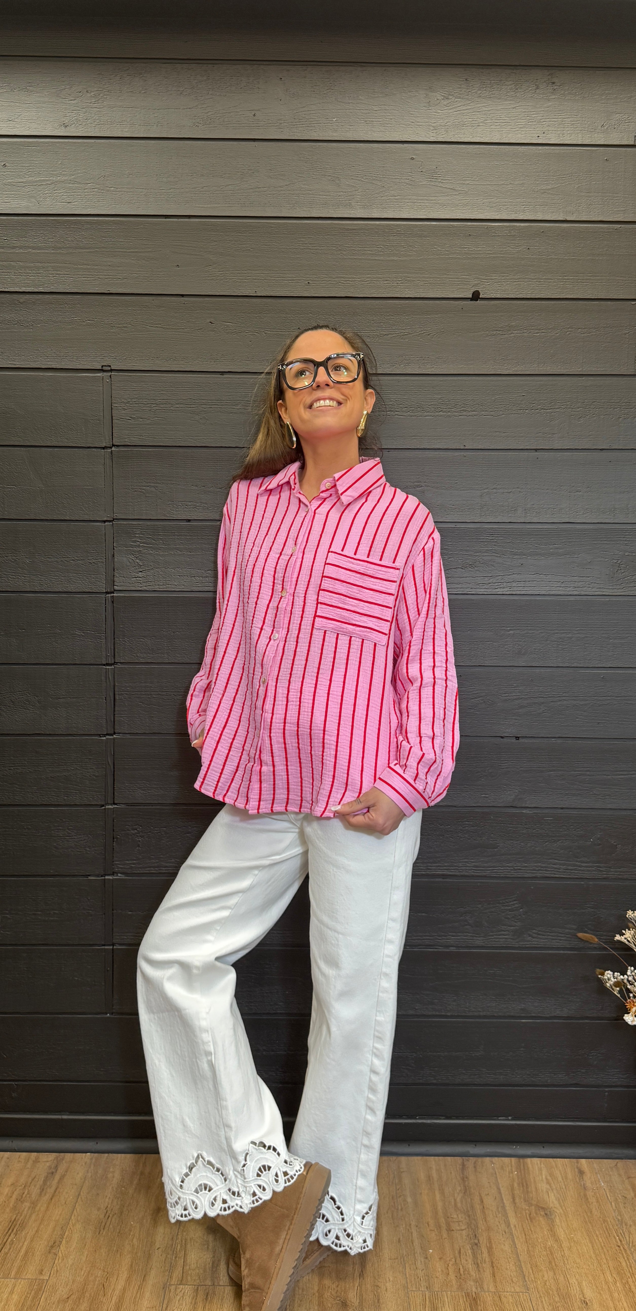 Chemise rayée rose – style marinière moderne Le Vestiaire de Charline