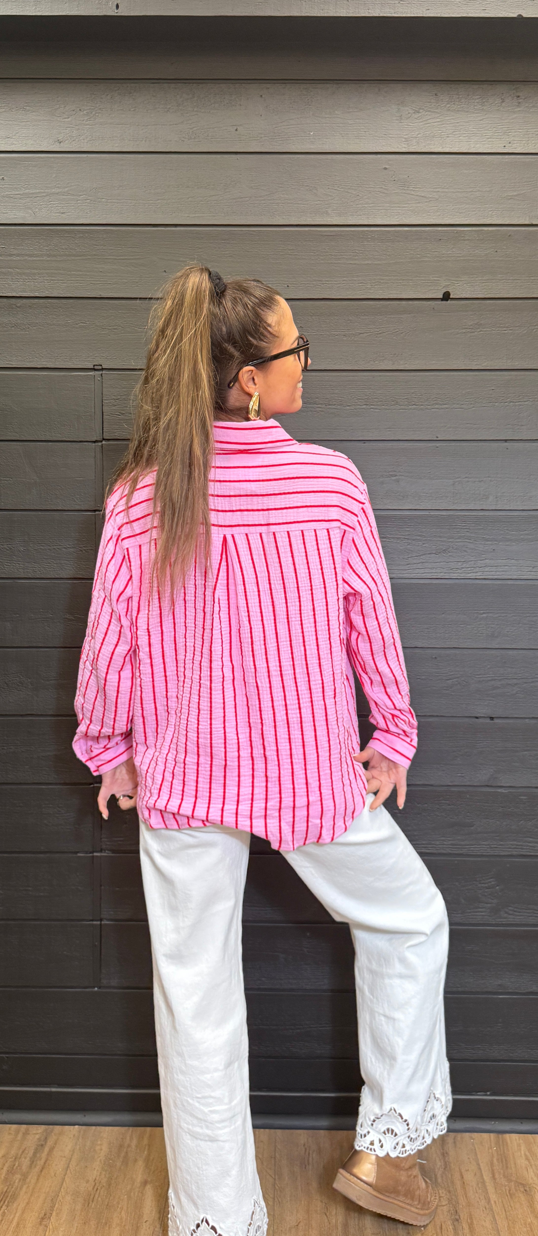 Chemise rayée rose – style marinière moderne Le Vestiaire de Charline