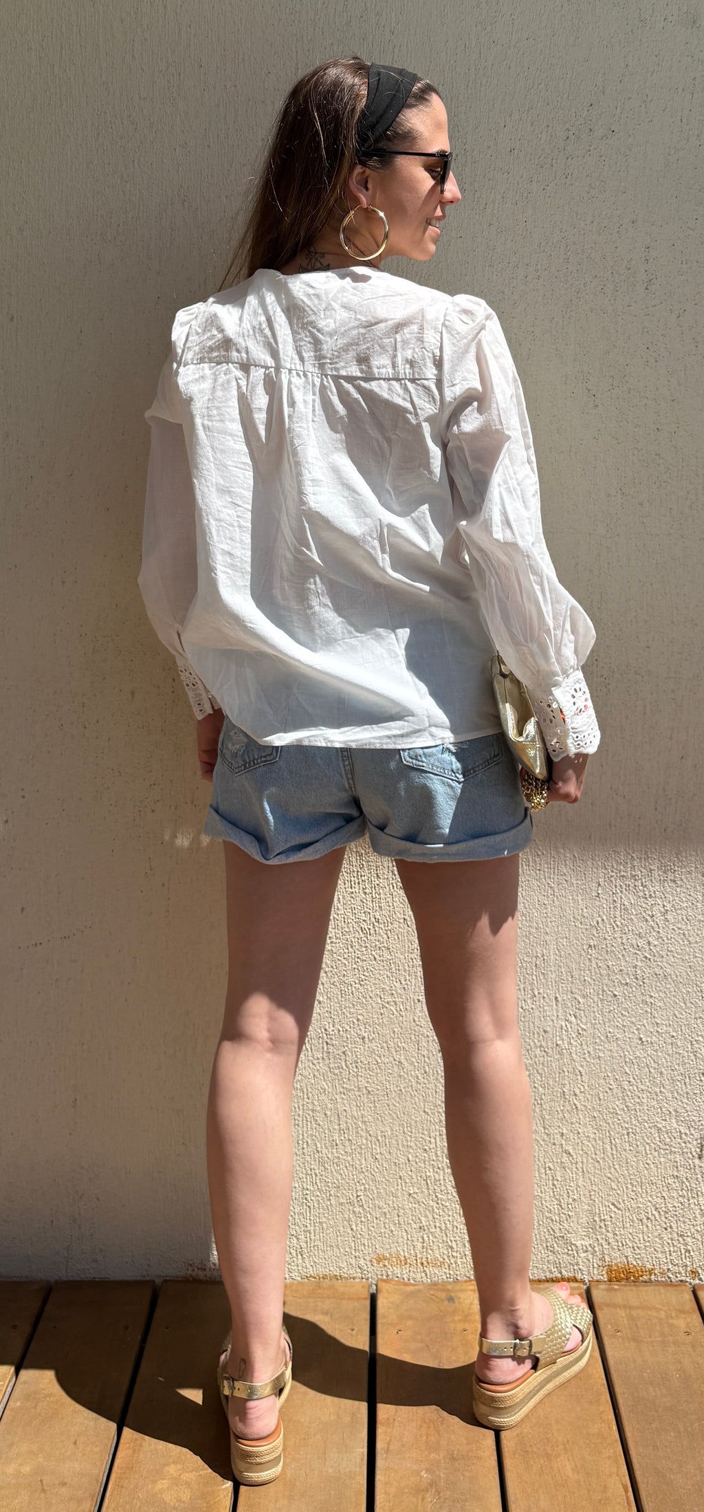 Chemisier blanc brodé à perles femme – Blouse bohème chic 100% coton Le Vestiaire de Charline