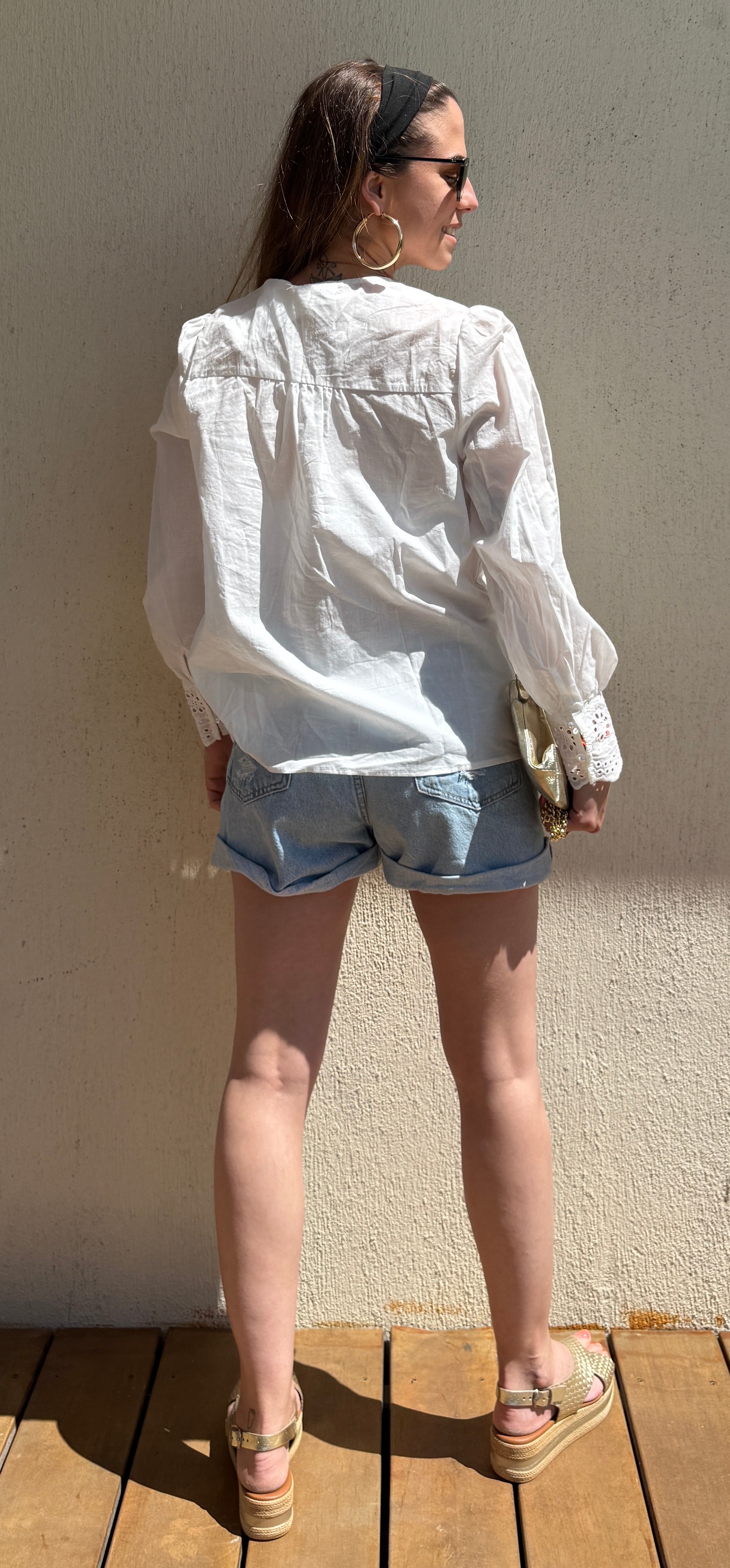 Chemisier blanc brodé à perles femme – Blouse bohème chic 100% coton Le Vestiaire de Charline