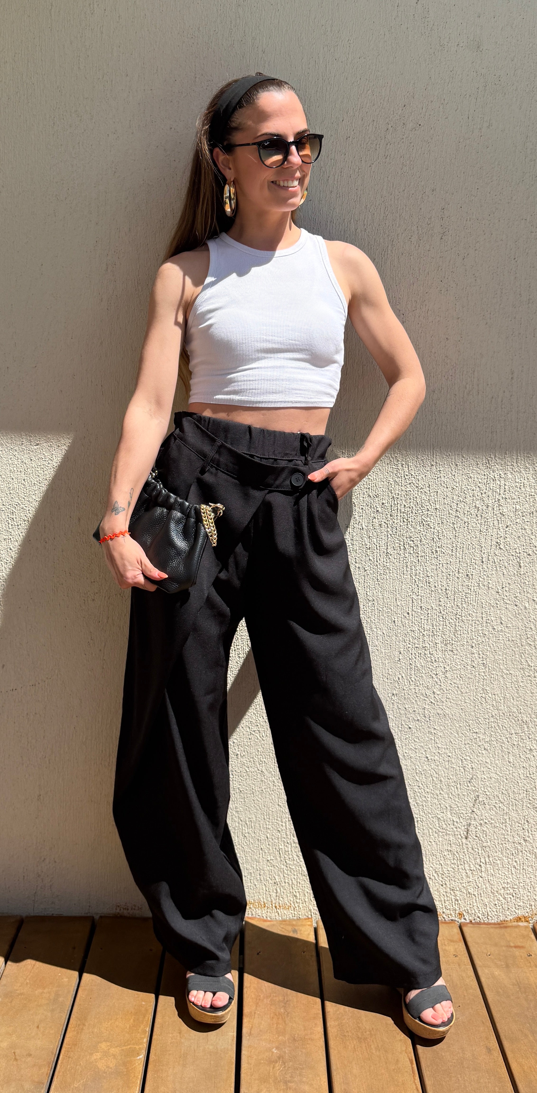 Pantalon noir fluide femme – Pantalon taille haute élégant et confortable Le Vestiaire de Charline