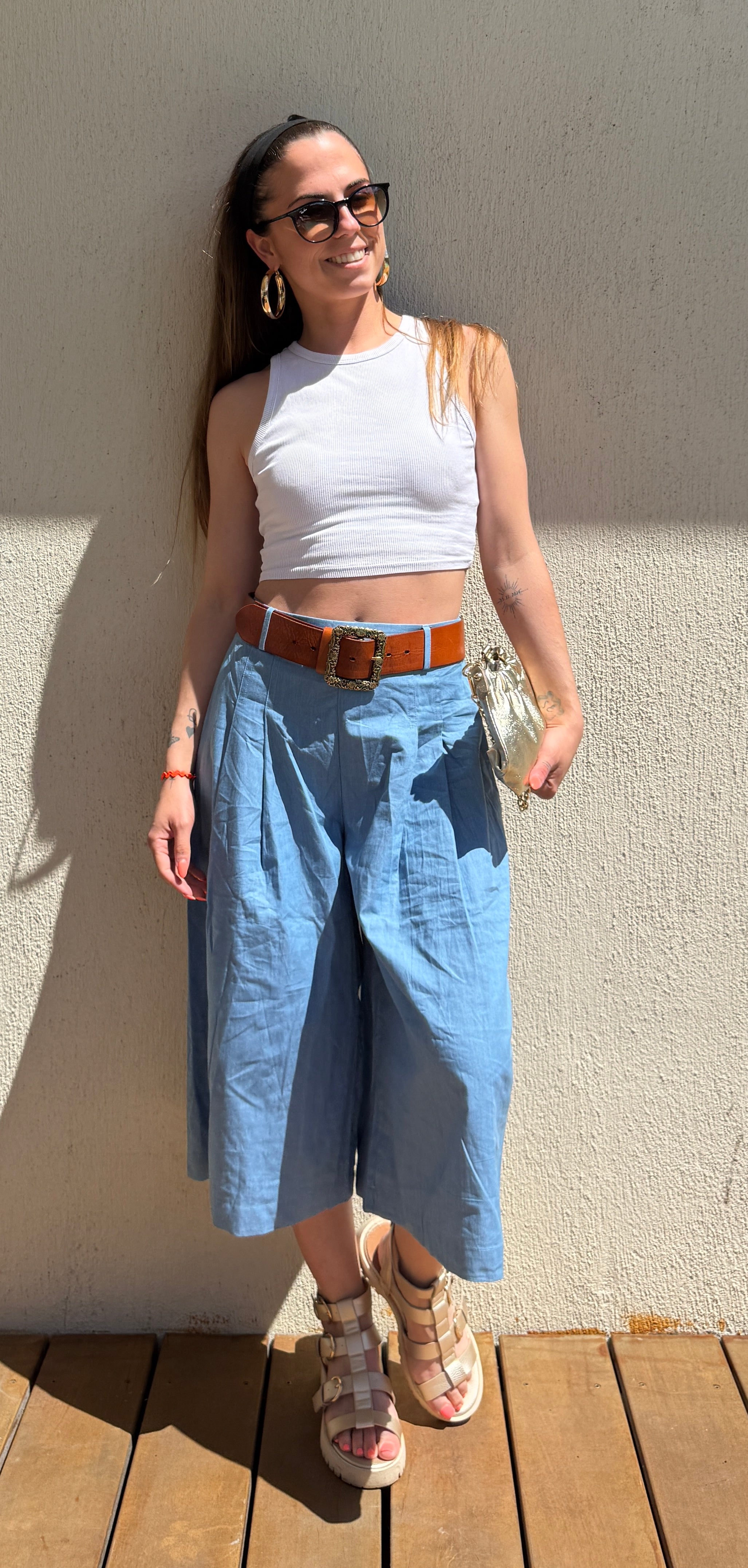 Bermuda bleu femme fluide Le Vestiaire de Charline