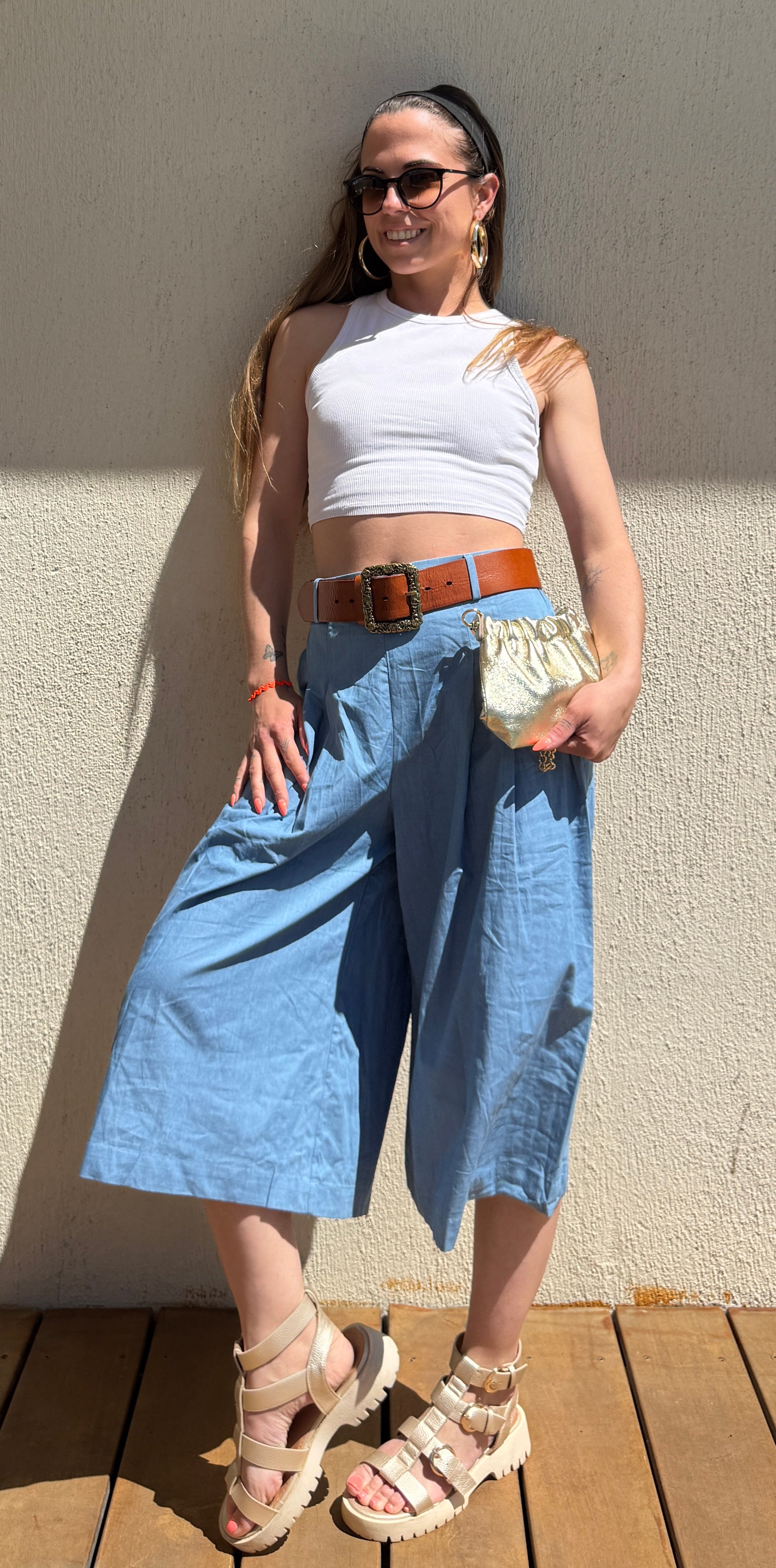 Bermuda bleu femme fluide Le Vestiaire de Charline