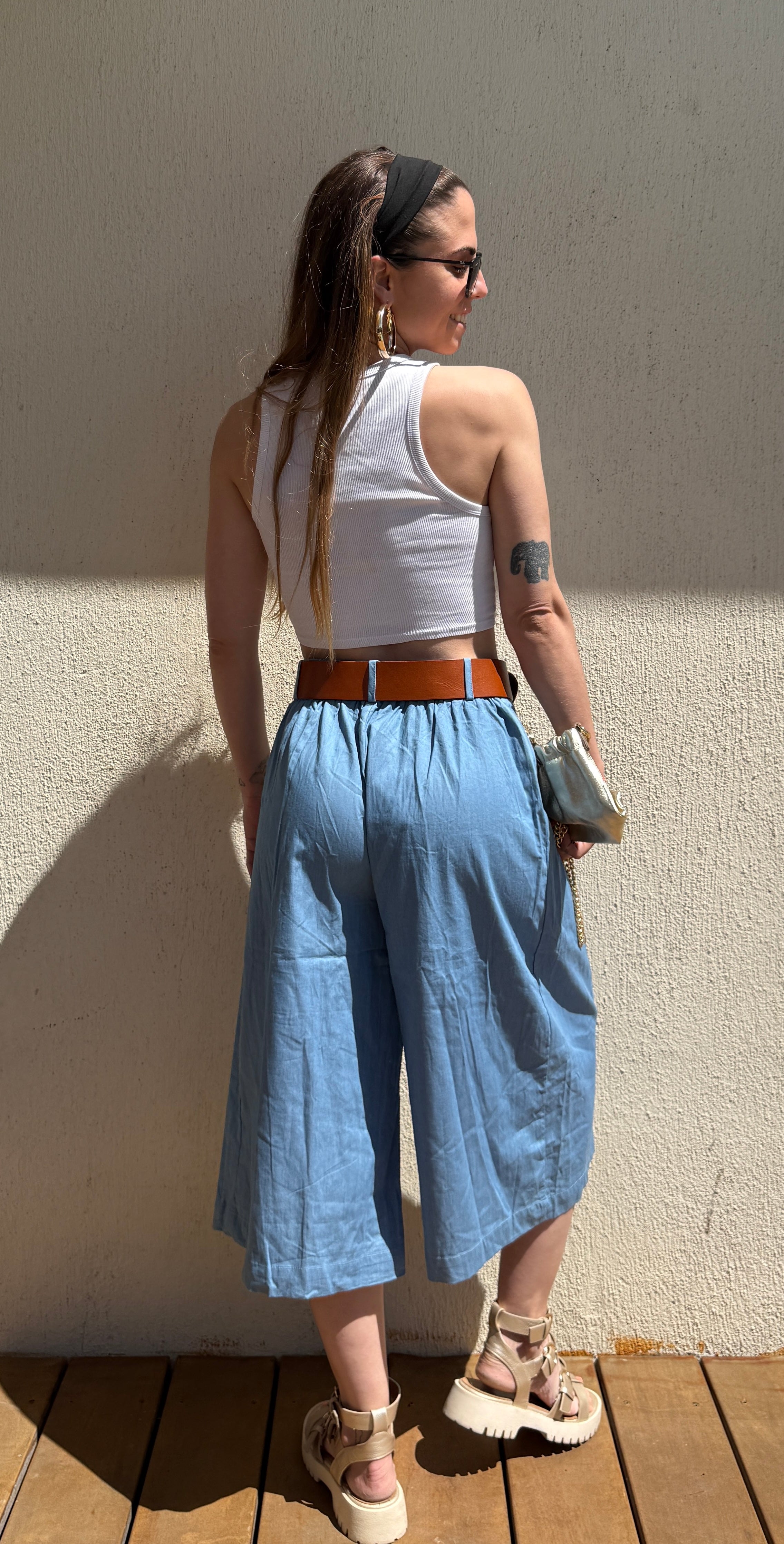 Bermuda bleu femme fluide Le Vestiaire de Charline