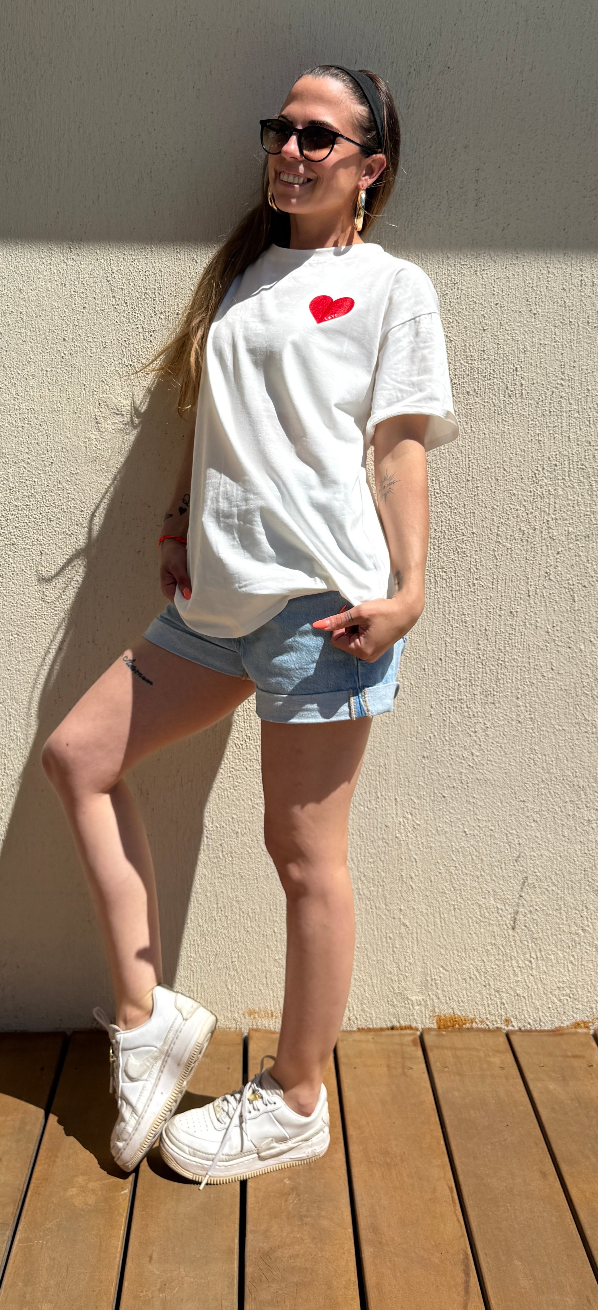T-shirt Summer of Love blanc femme – T-shirt cœur oversize tendance Le Vestiaire de Charline