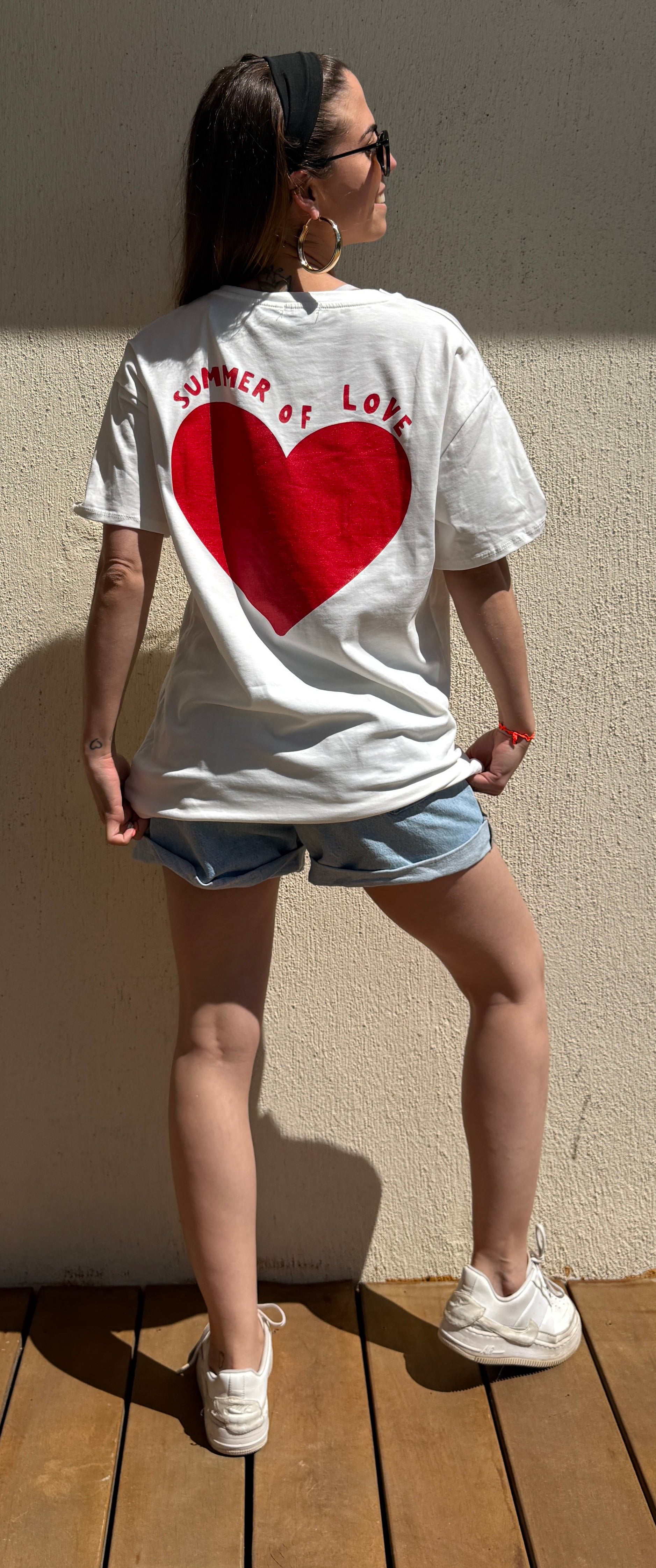 T-shirt Summer of Love blanc femme – T-shirt cœur oversize tendance Le Vestiaire de Charline