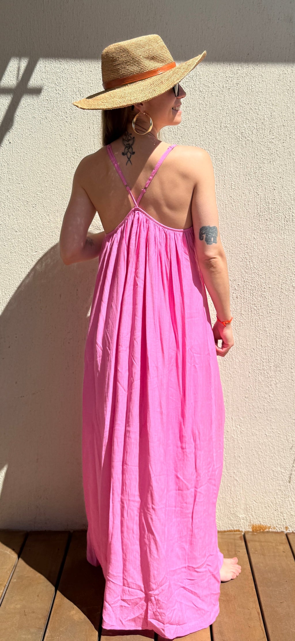 Robe longue bohème rose femme – Robe fluide été Le Vestiaire de Charline