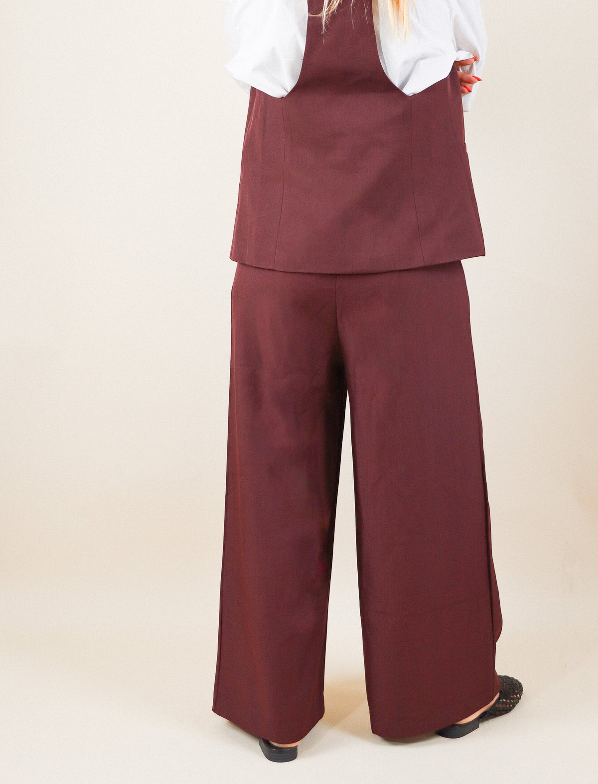 PANTALON LARGE - BORDEAUX Le Vestiaire de Charline
