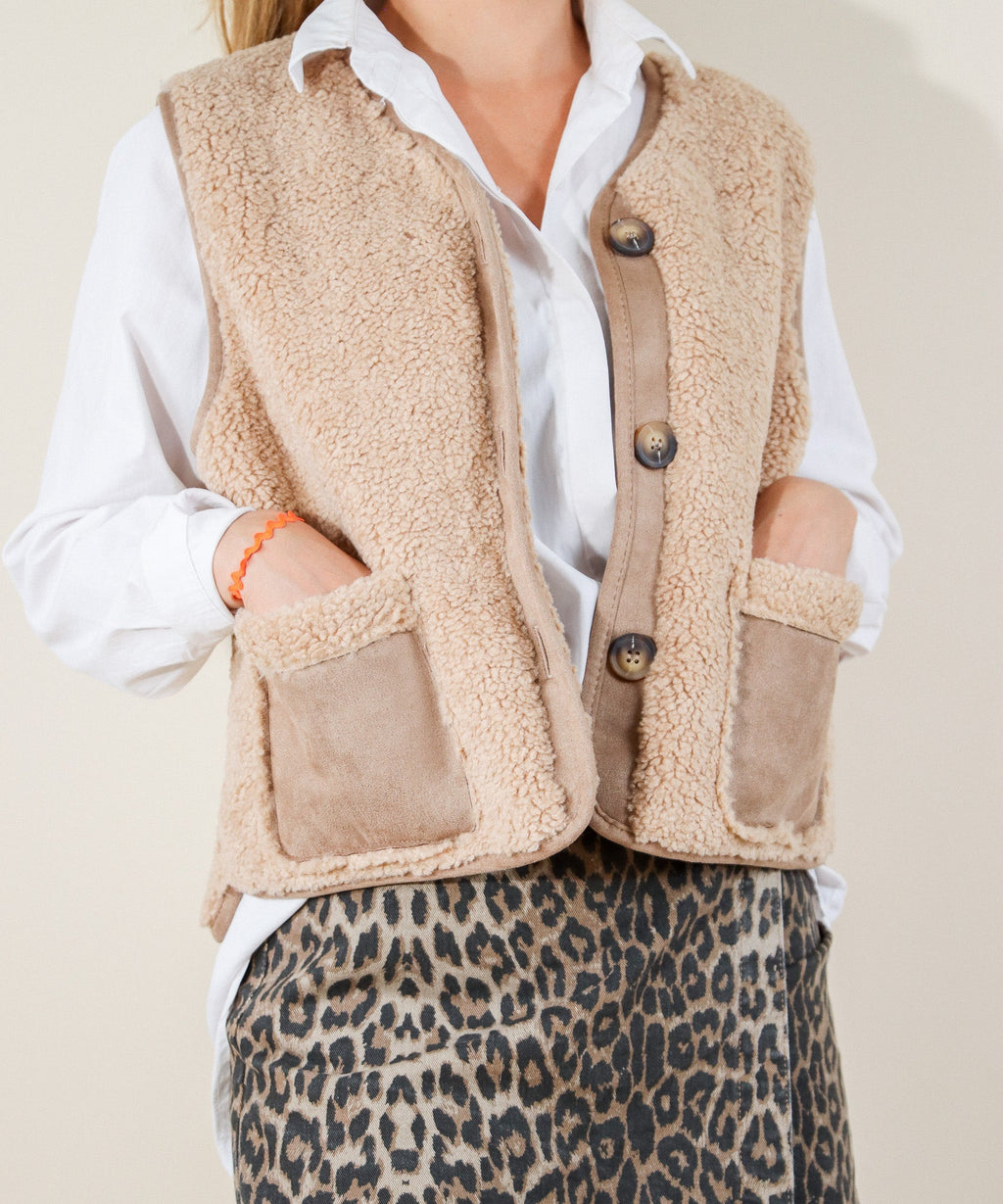 VESTE SANS MANCHE MOUMOUTE - BEIGE Le Vestiaire de Charline