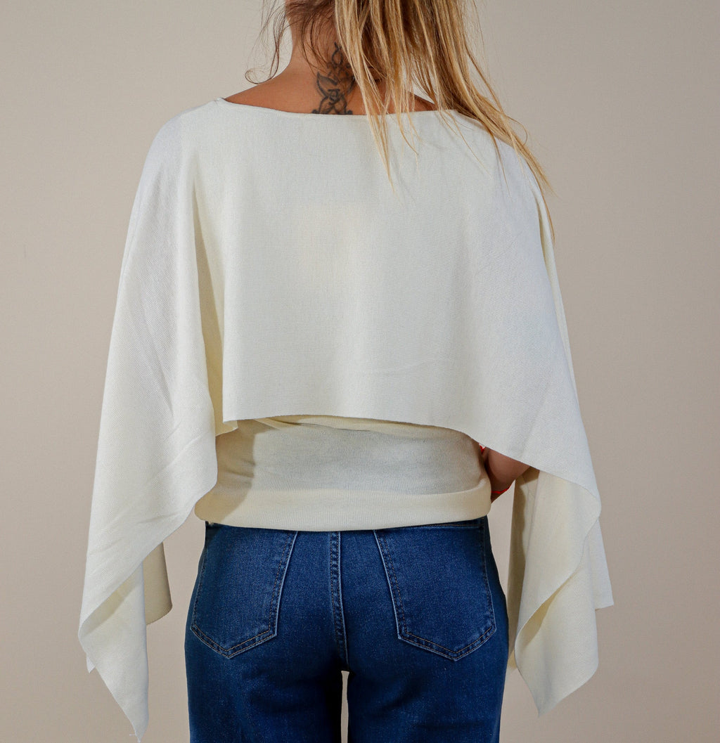 PULL PONCHO - ECRU Le Vestiaire de Charline