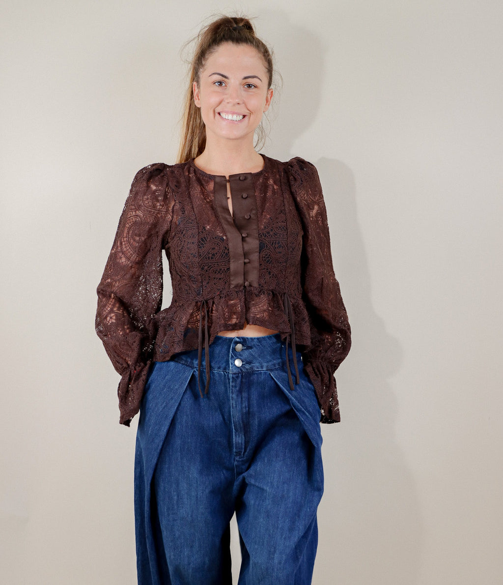 BLOUSE DENTELLE - CHOCOLAT Le Vestiaire de Charline