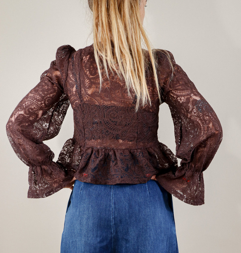 BLOUSE DENTELLE - CHOCOLAT Le Vestiaire de Charline