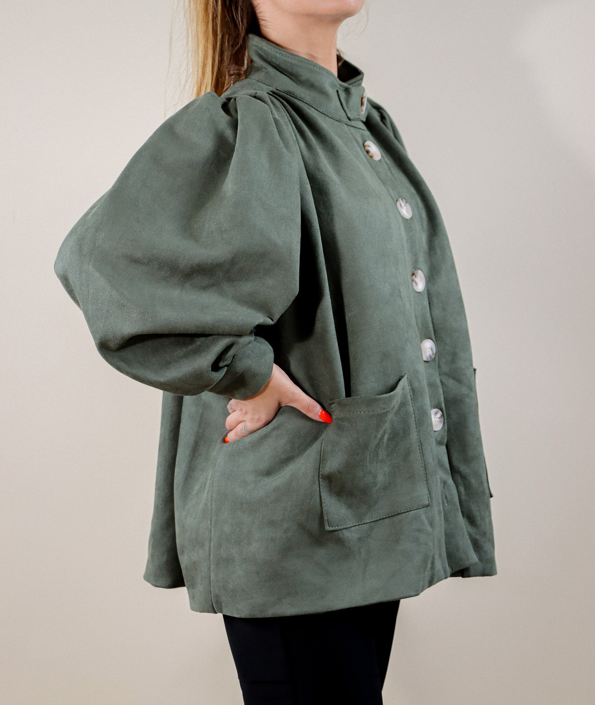 VESTE MANCHES BOUFFANTES - KAKI Le Vestiaire de Charline