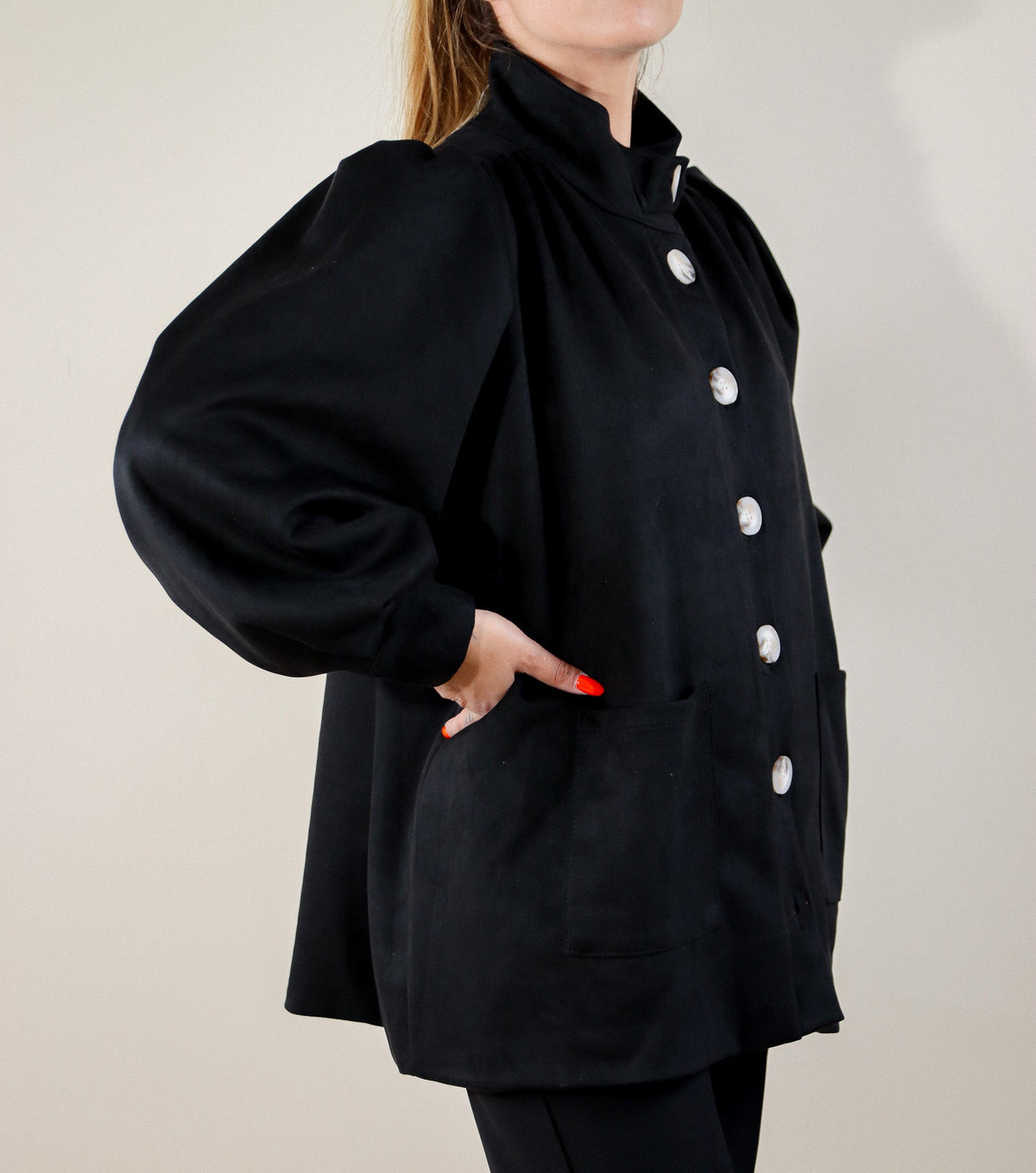 VESTE MANCHES BOUFFANTES - NOIR Le Vestiaire de Charline
