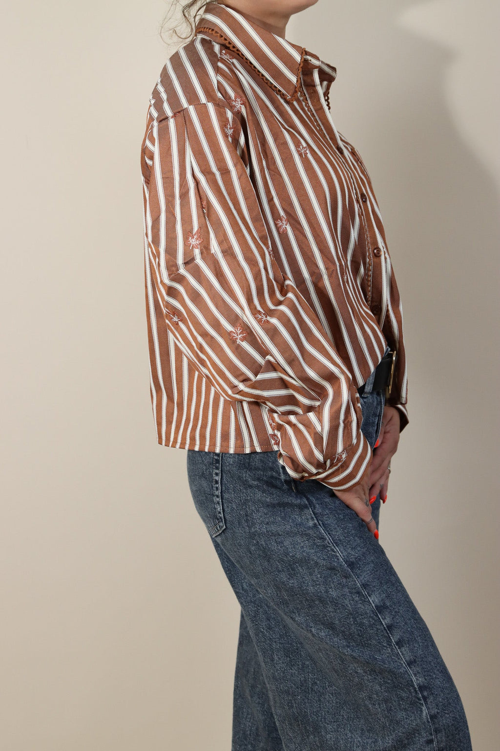 CHEMISE RAYURES CAMEL / BEIGE Le Vestiaire de Charline