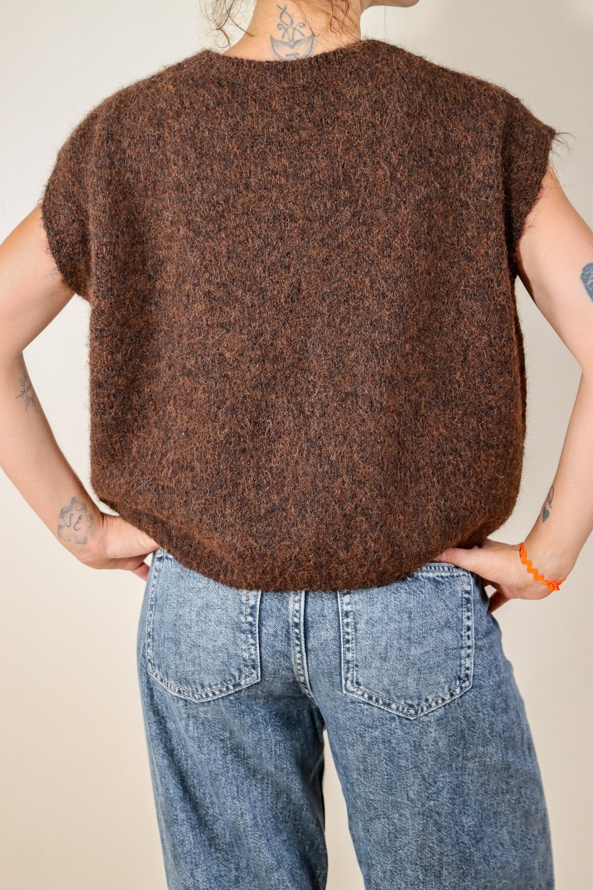 GILET "SMILE" SANS MANCHE - CHOCO Le Vestiaire de Charline