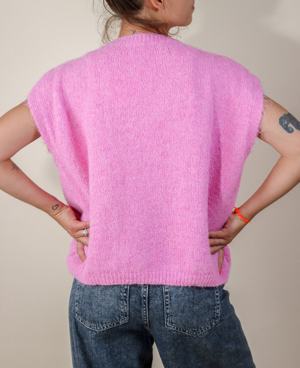 GILET "SMILE" SANS MANCHE - ROSE Le Vestiaire de Charline