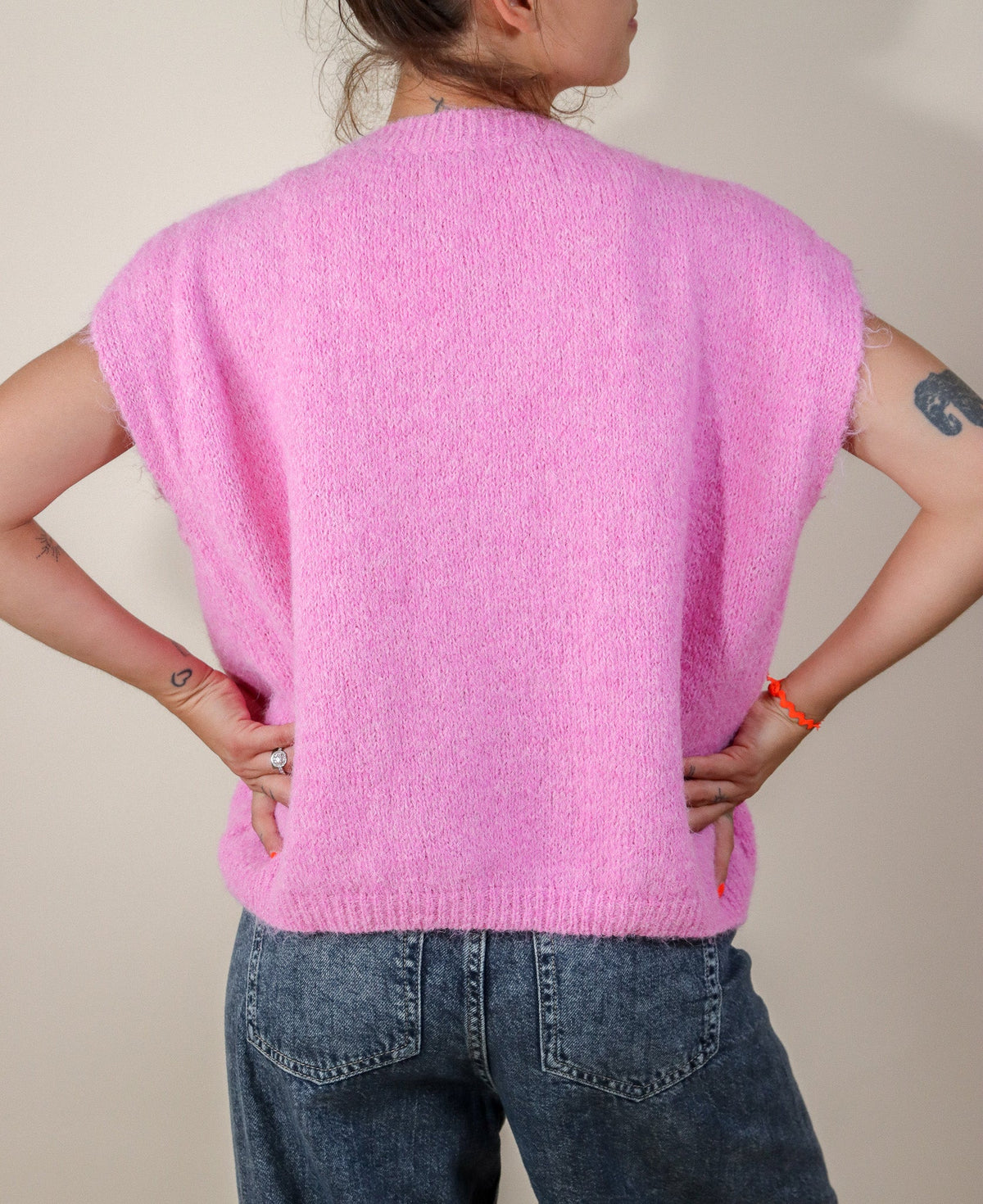 GILET "SMILE" SANS MANCHE - ROSE Le Vestiaire de Charline